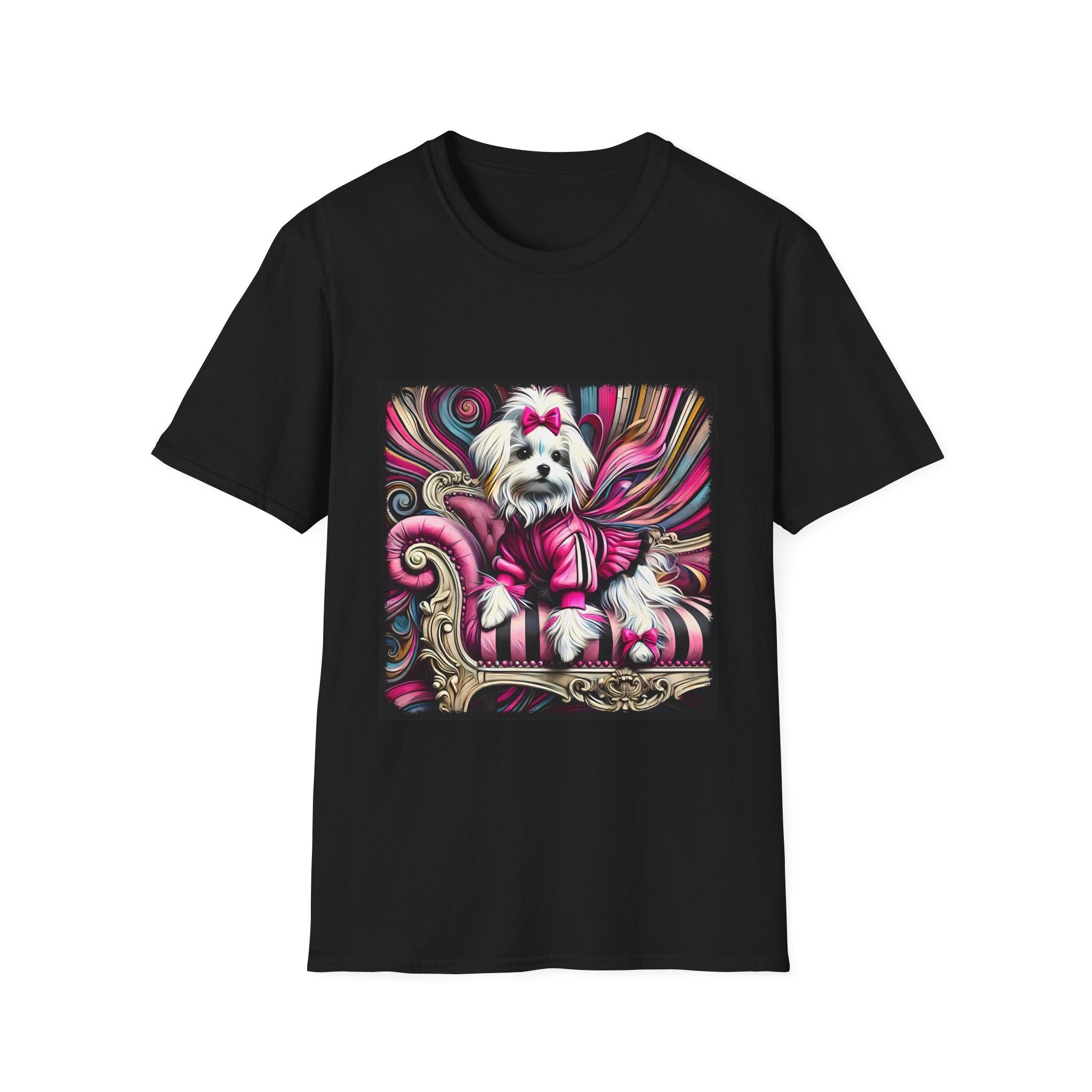 Maltese Pink Swirl | Unisex Dog T-Shirt