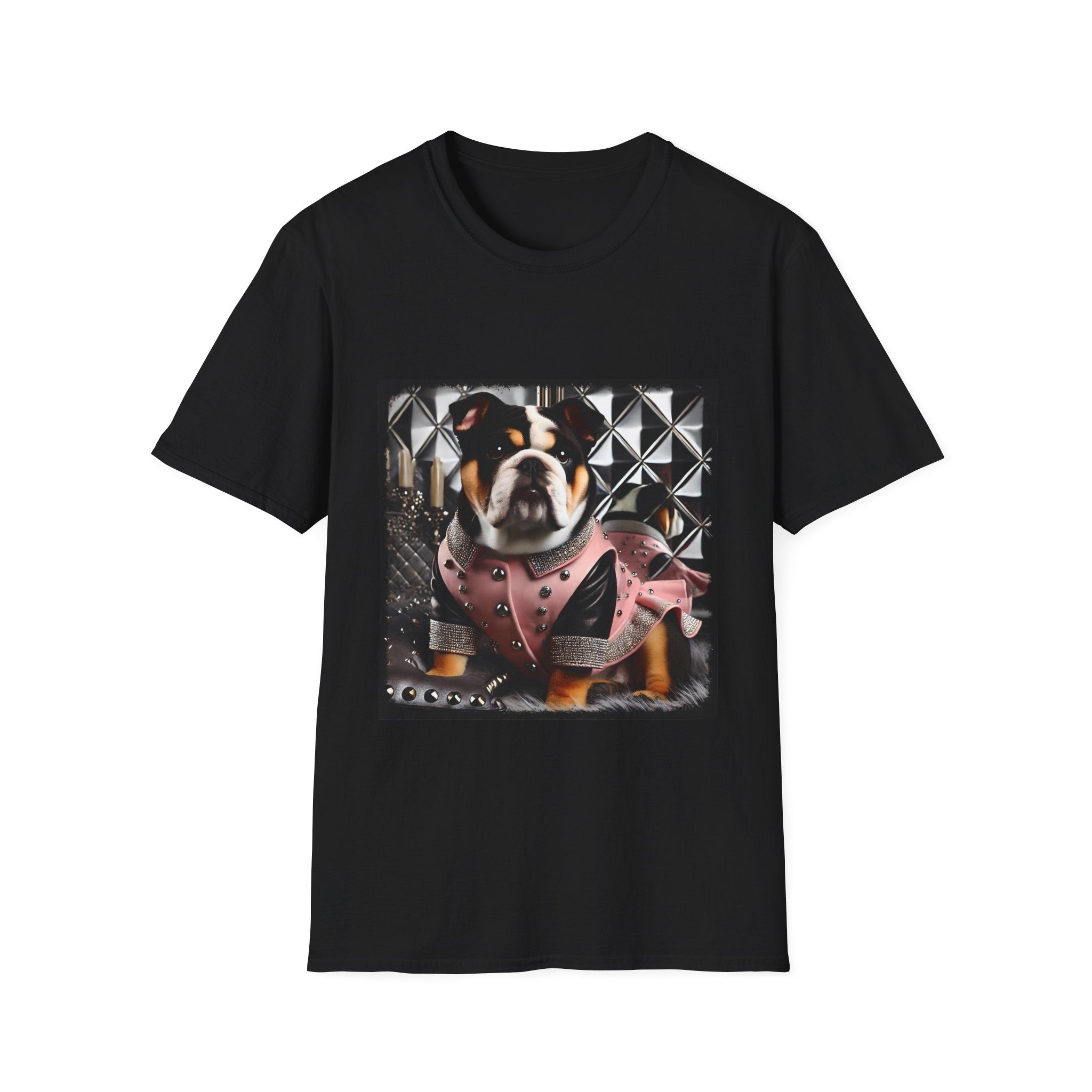 Bulldog Pink Rocker | Unisex Dog T-Shirt