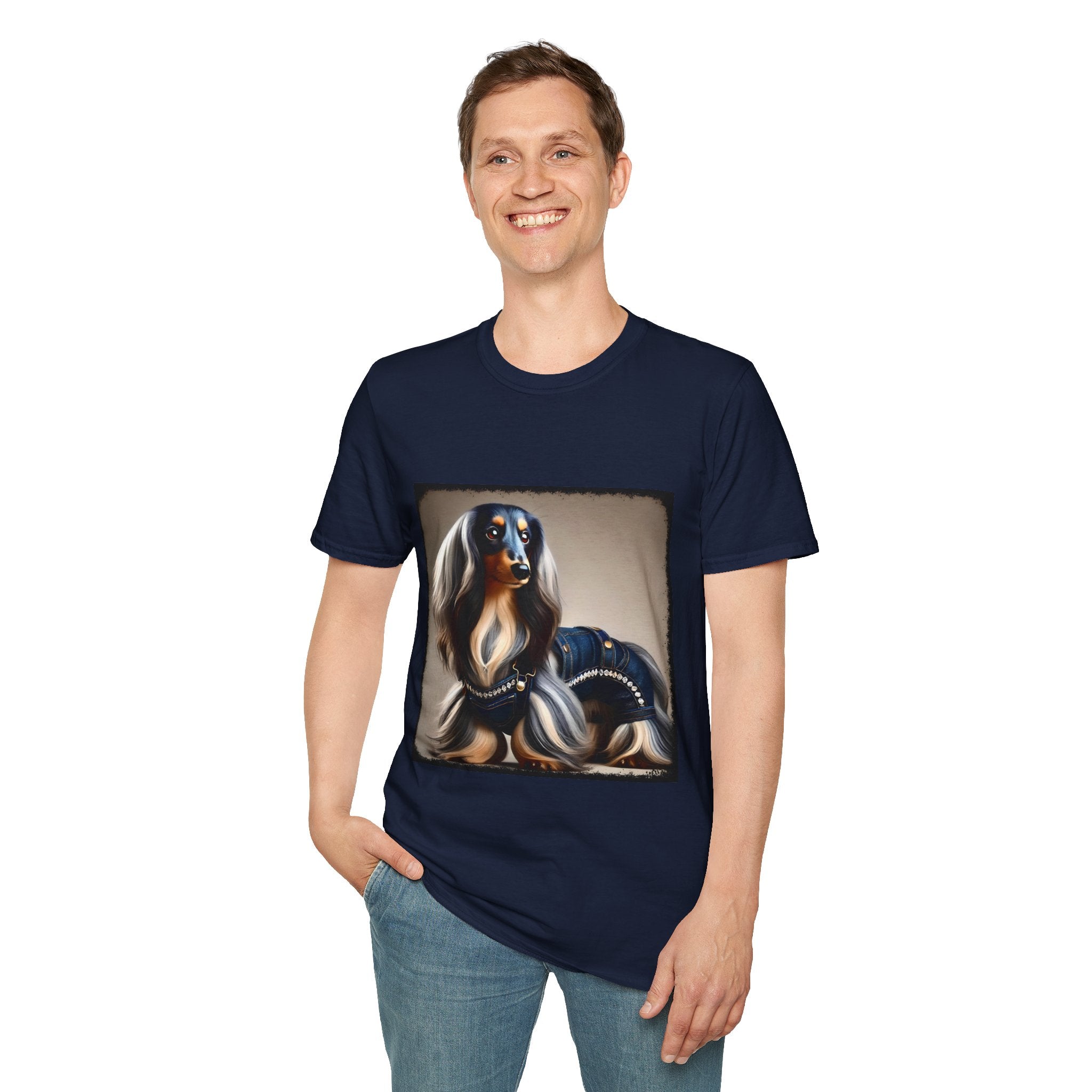 Dachshund Denim Diva | Unisex Dog T-Shirt