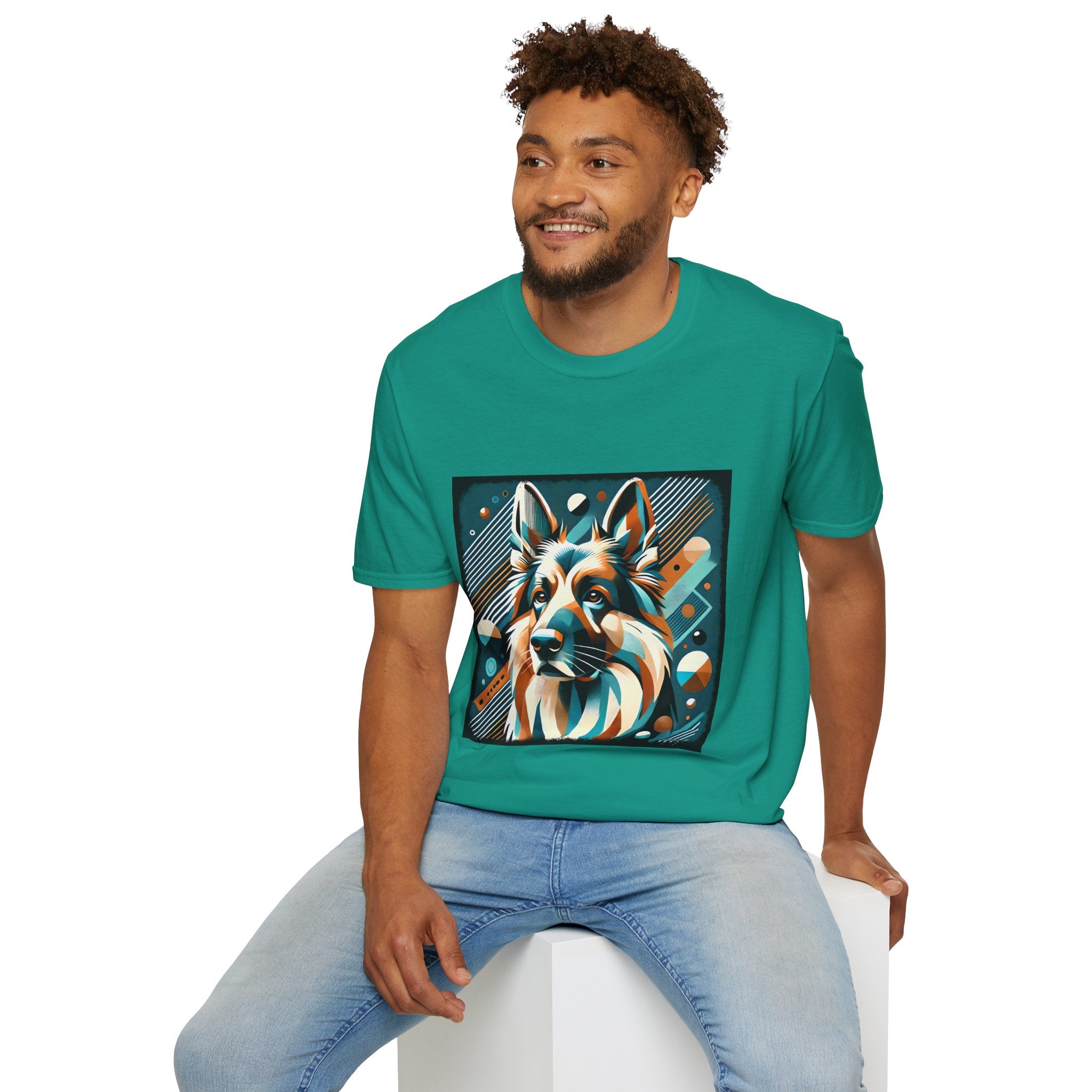 German Shepherd Vibrant Geometric | Unisex Dog T-Shirt