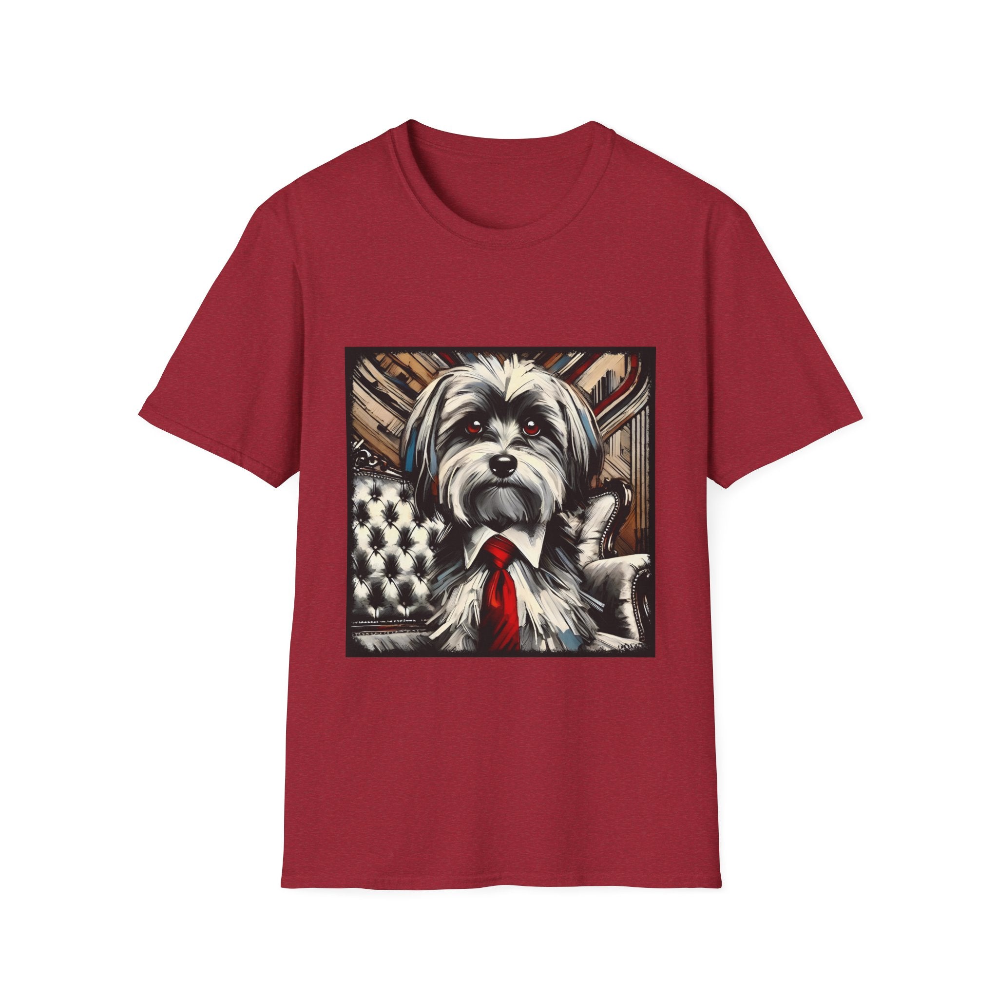 Havanese B&W Red Tie | Unisex Dog T-Shirt