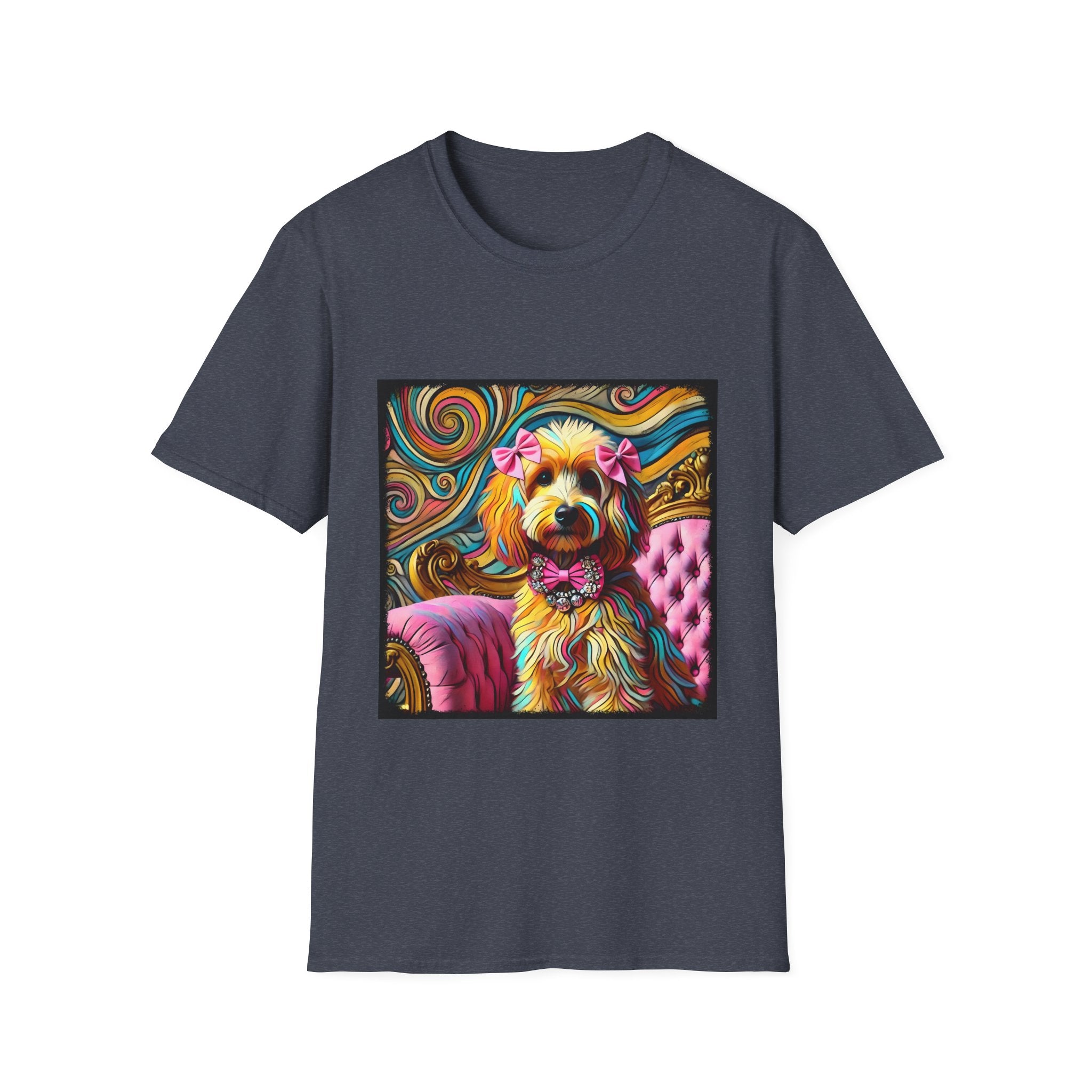 Goldendoodle Pink Diamond Bow Swirl  | Unisex Dog T-Shirt