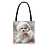 Bichon Frise Beach Beauty | Dog Themed Tote Bag
