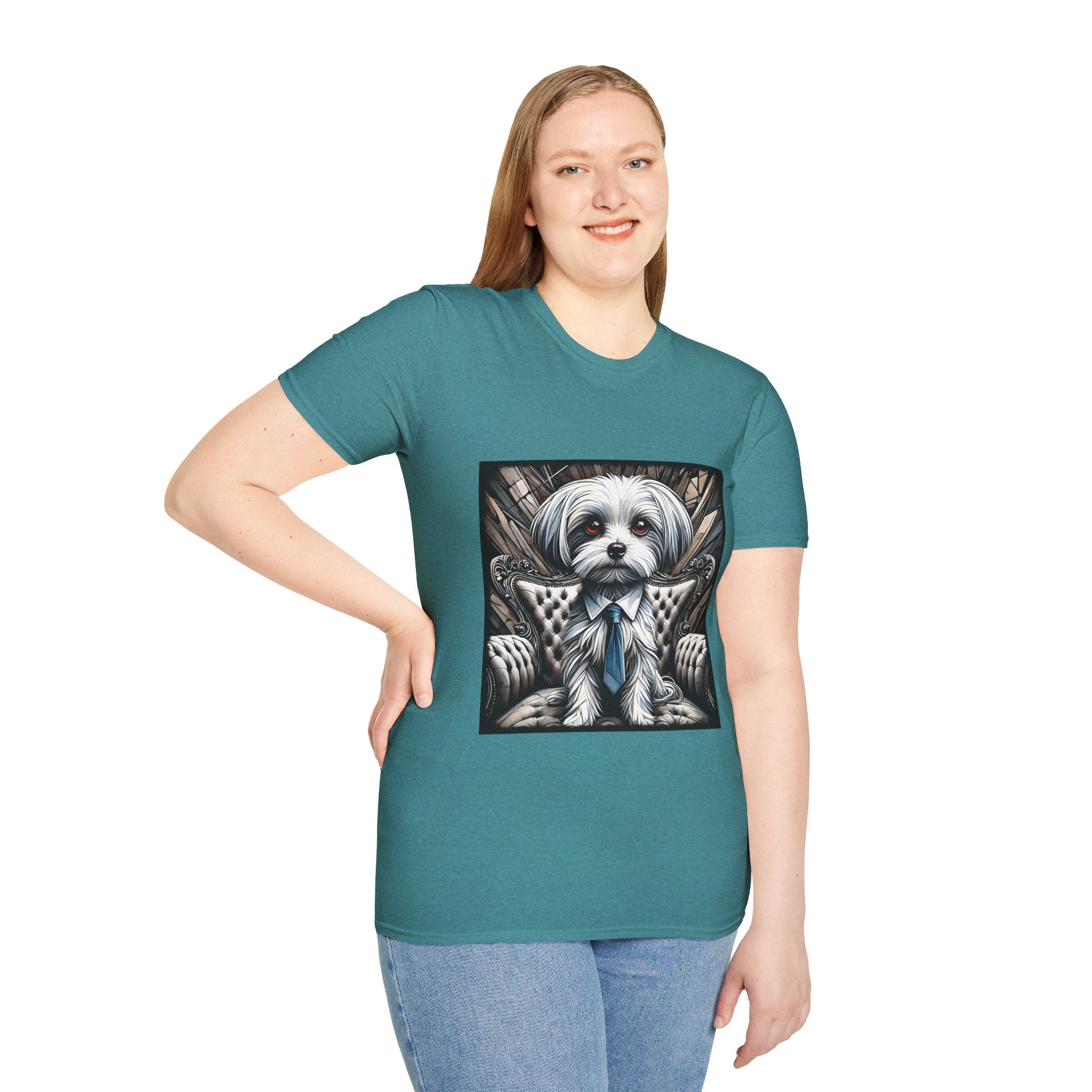 Maltese B&W Bold Eyes | Unisex Dog T-Shirt