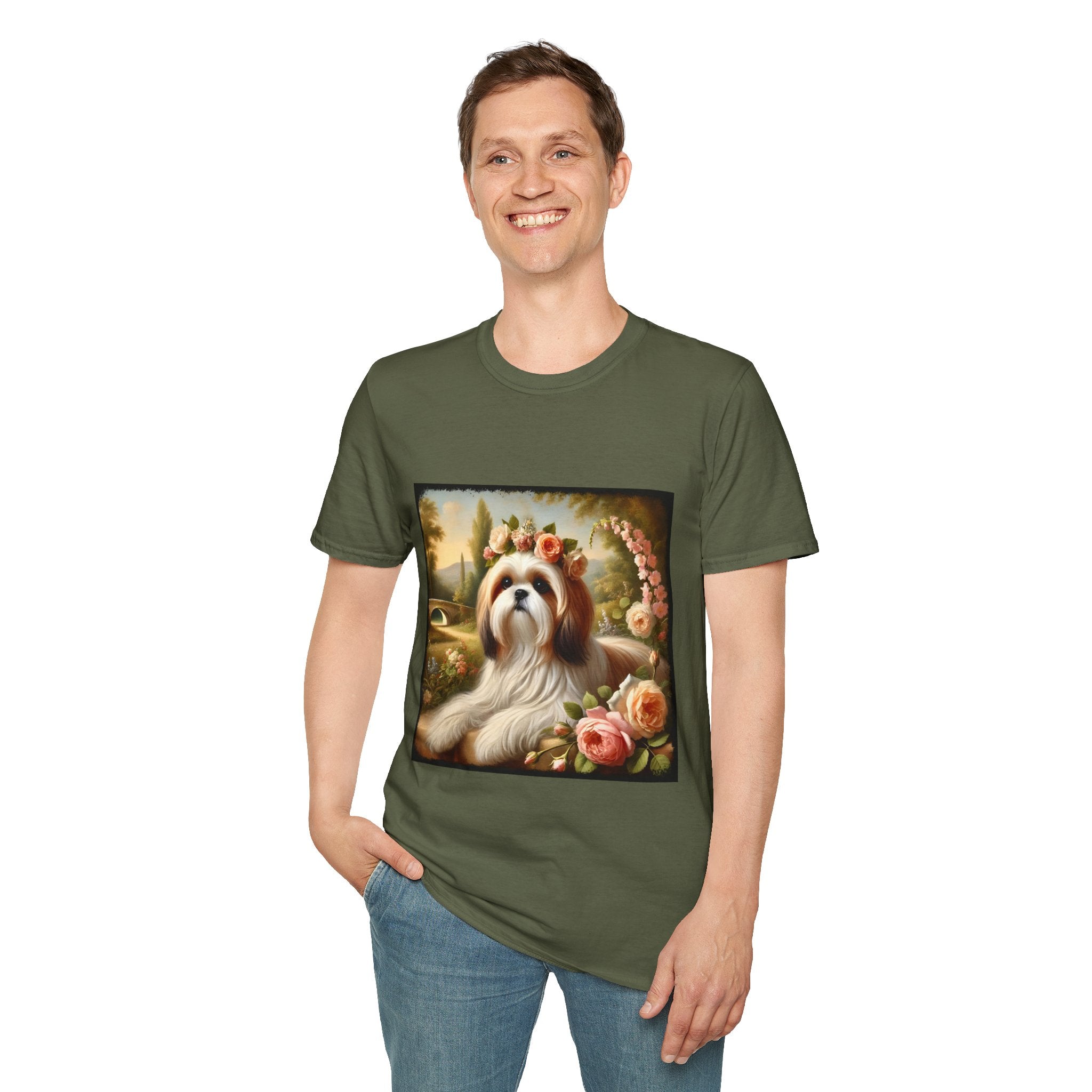 Shih Tzu Botanical Beauty | Unisex Dog T-Shirt