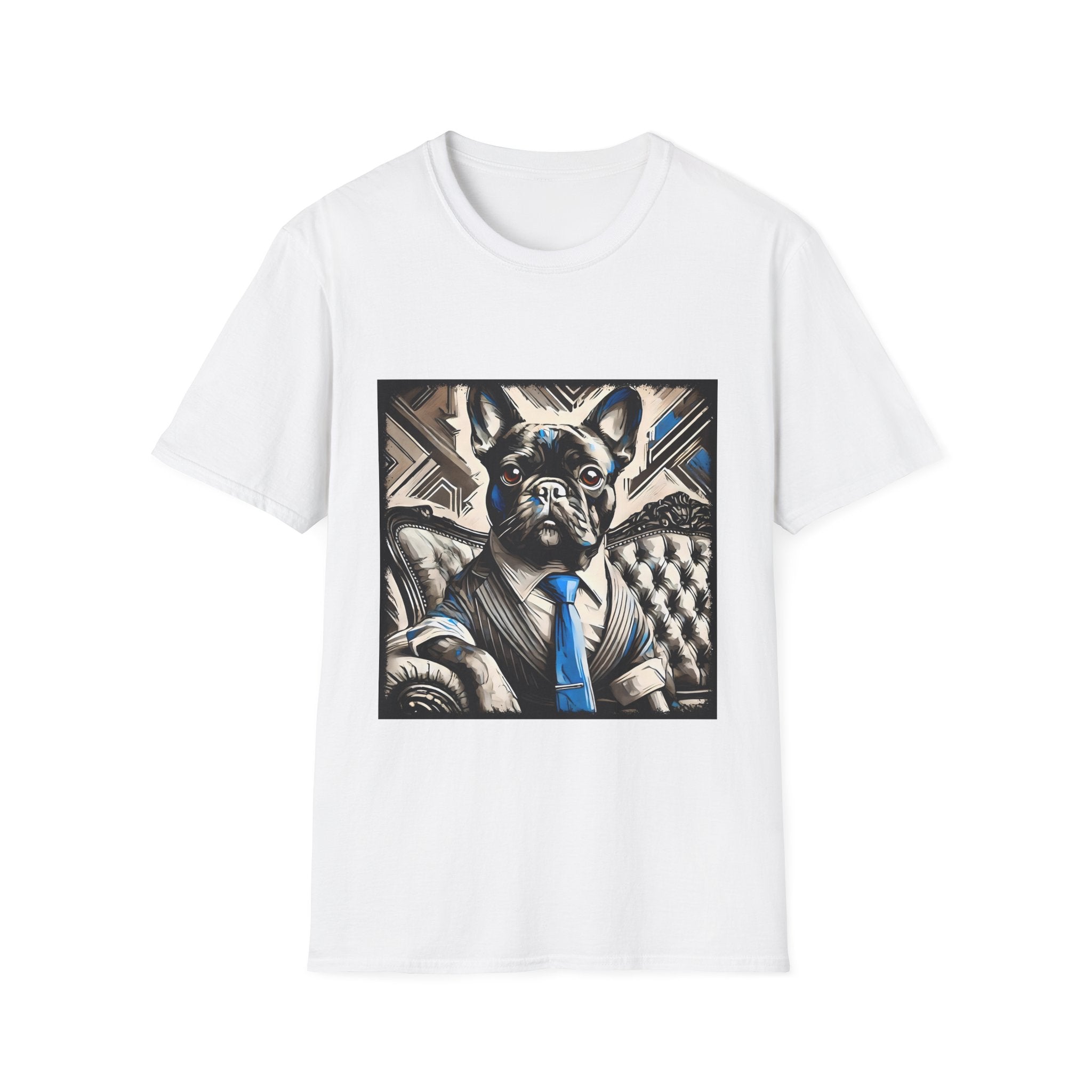 French Bulldog B&W Blue Tie | Unisex Dog T-Shirt
