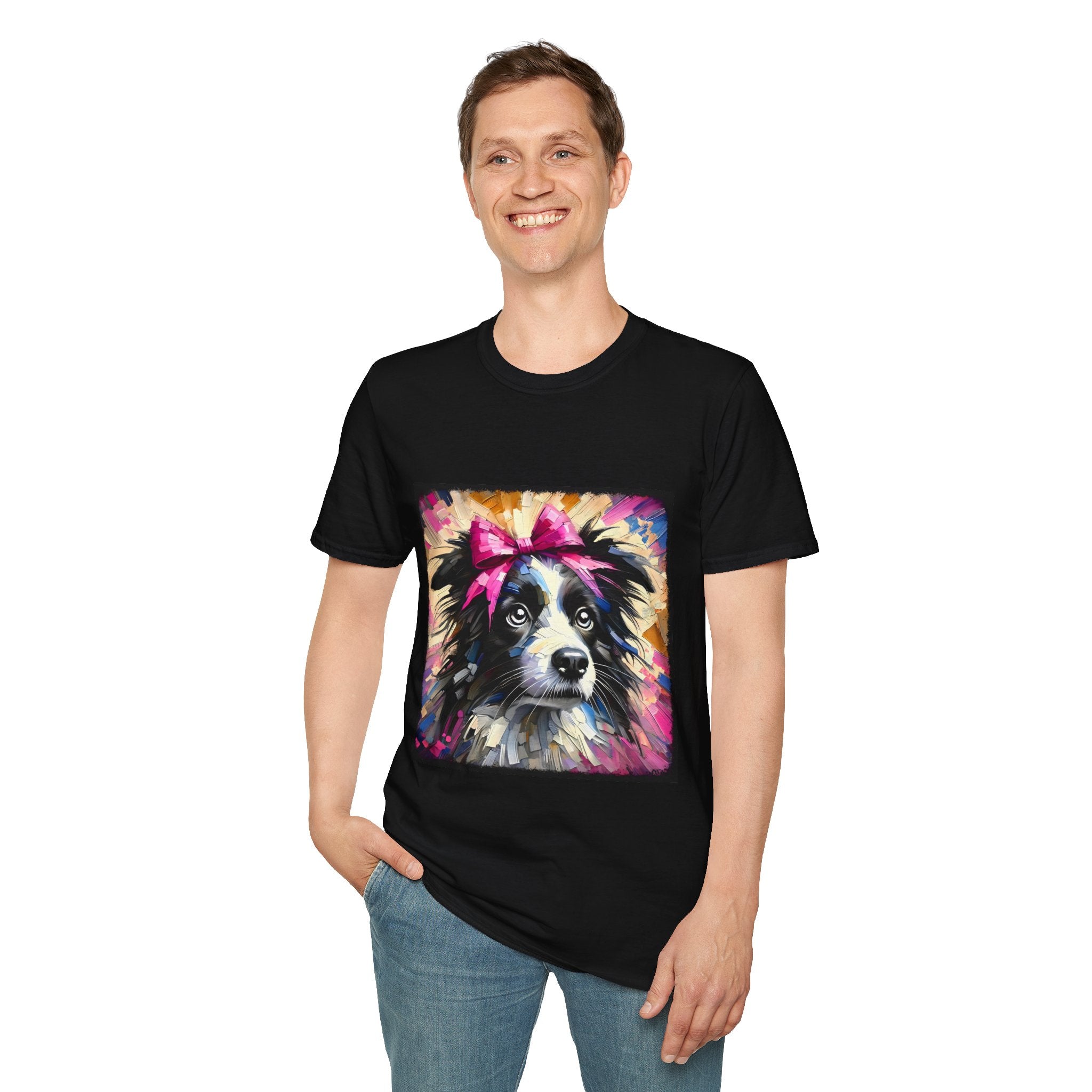Border Collie Pink Bow Classic | Unisex Dog T-Shirt