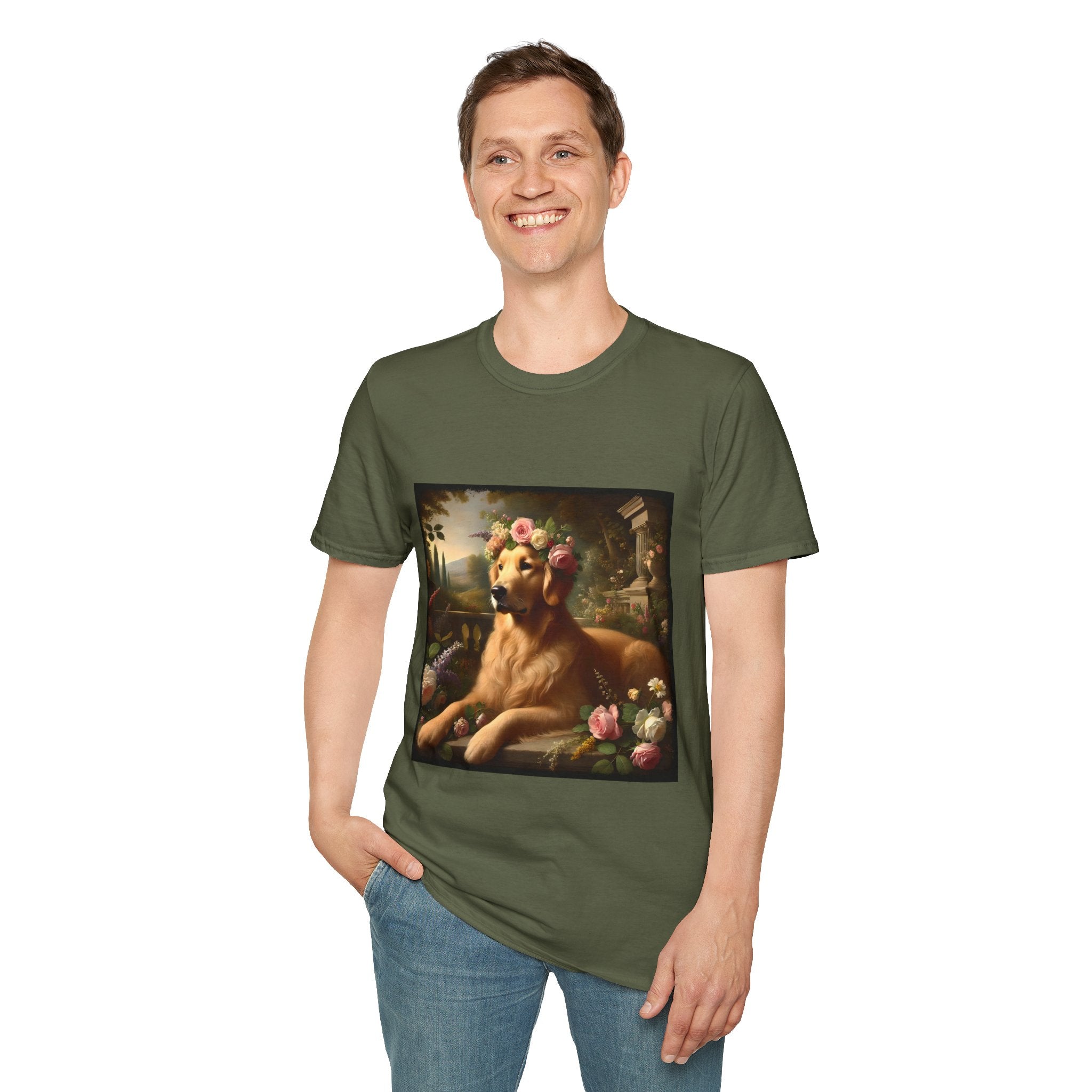 Golden Retriever Botanical Beauty | Unisex Dog T-Shirt