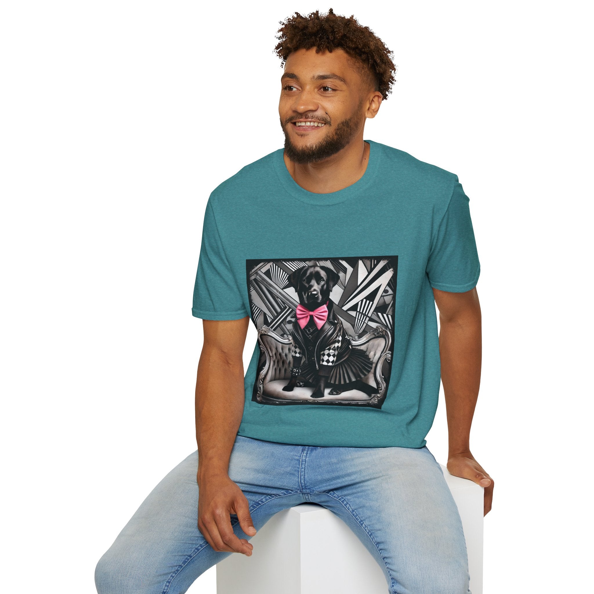 Labrador Retriever B&W Pink Bow Bold | Unisex Dog T-Shirt