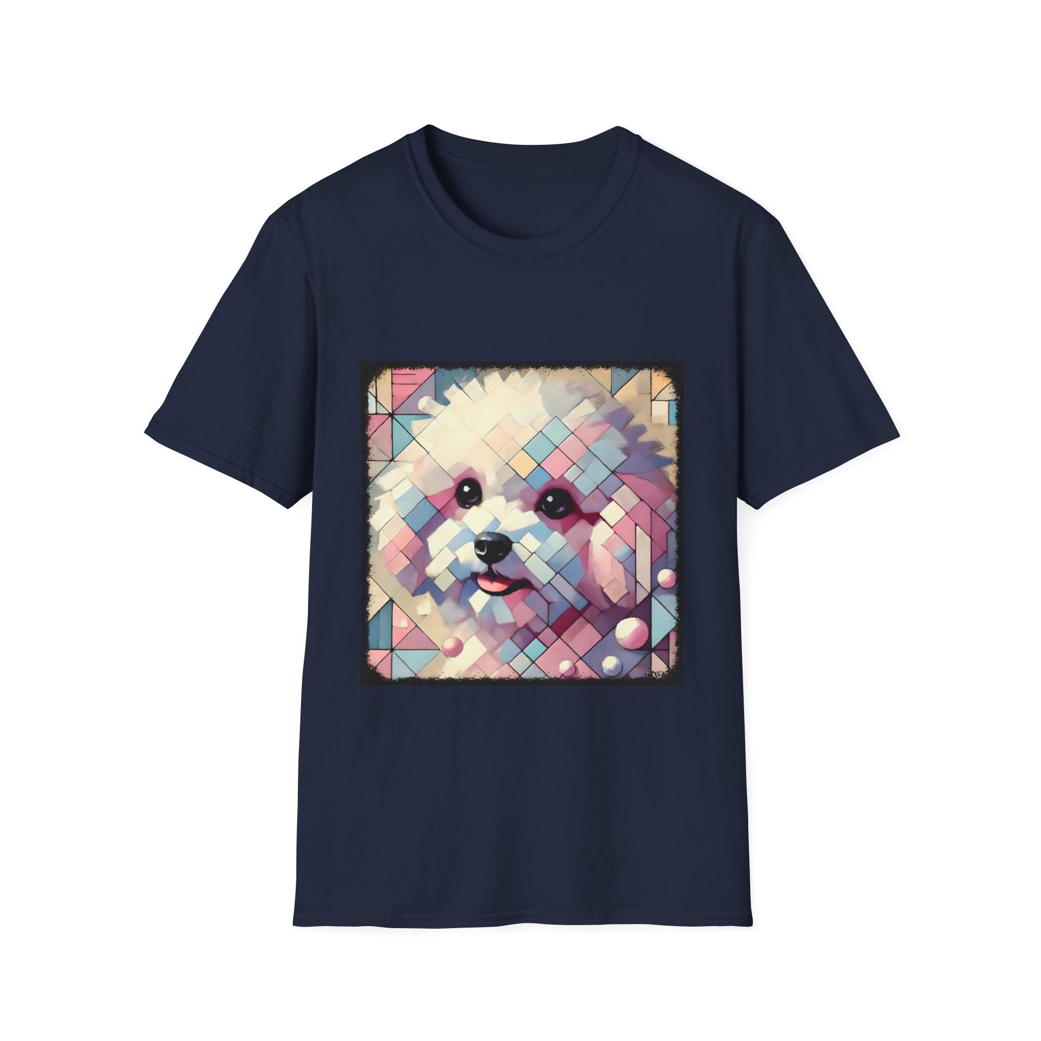 Bichon Frise Pastel Geometric | Unisex Dog T-Shirt