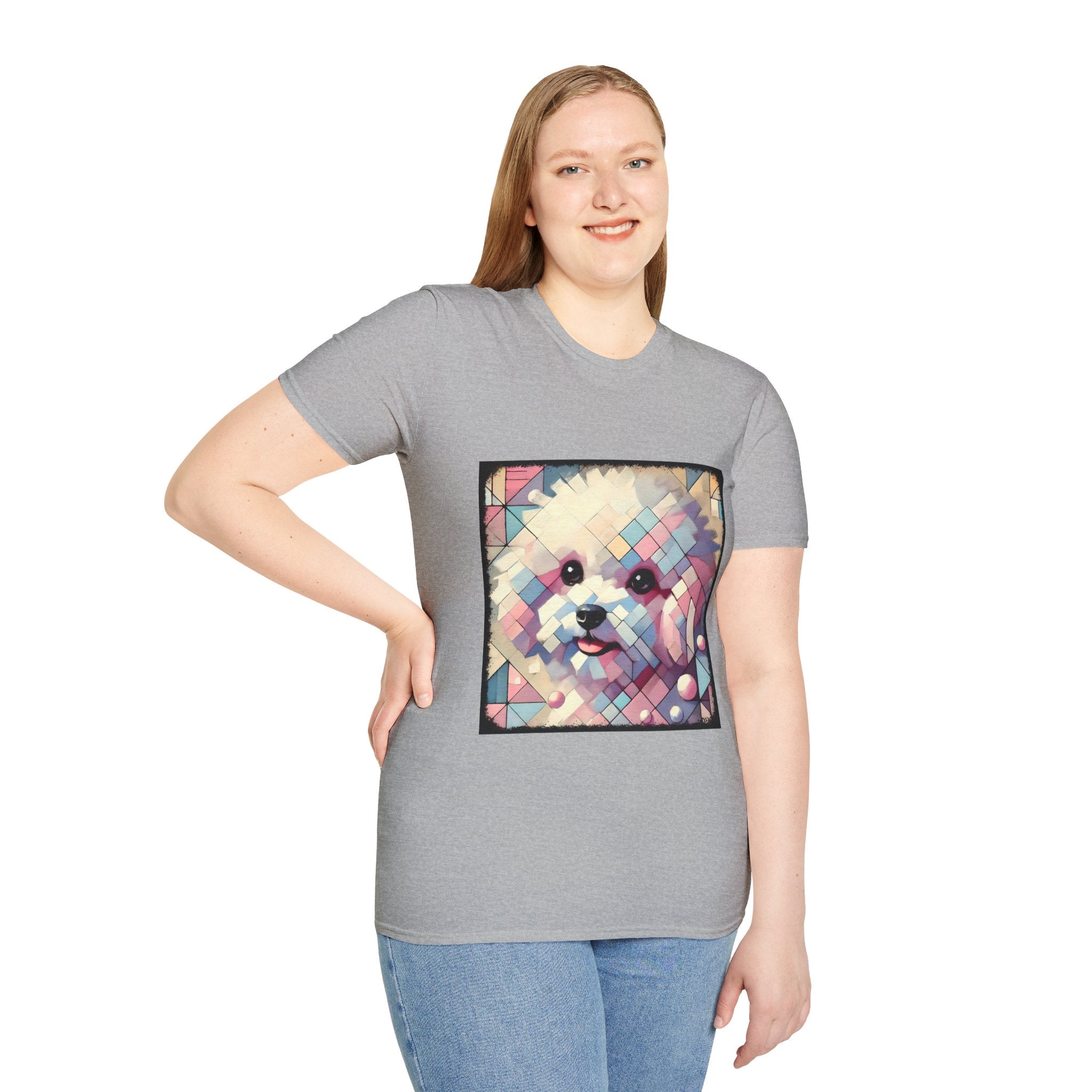 Bichon Frise Pastel Geometric | Unisex Dog T-Shirt