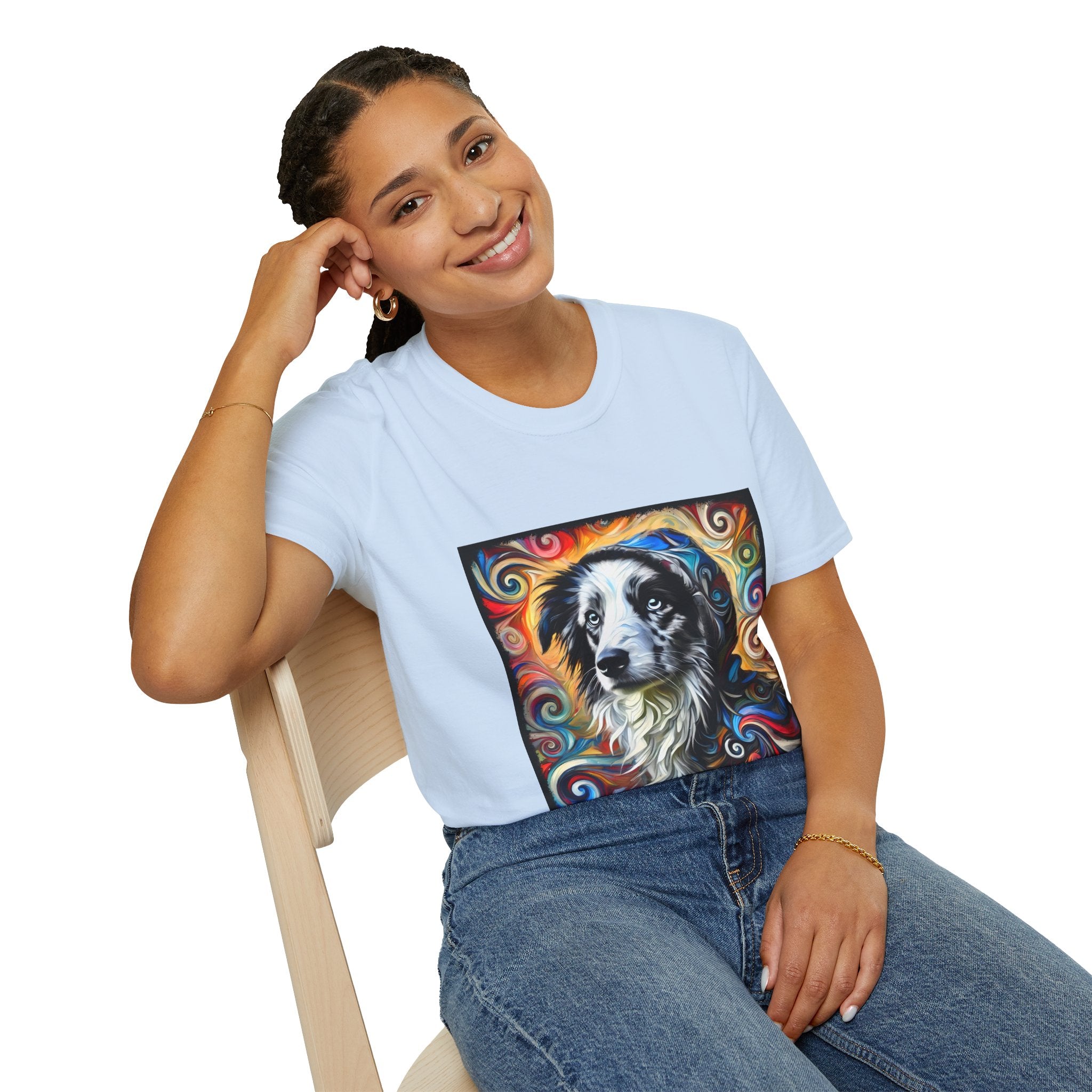 Border Collie Relaxed Swirl | Unisex Dog T-Shirt