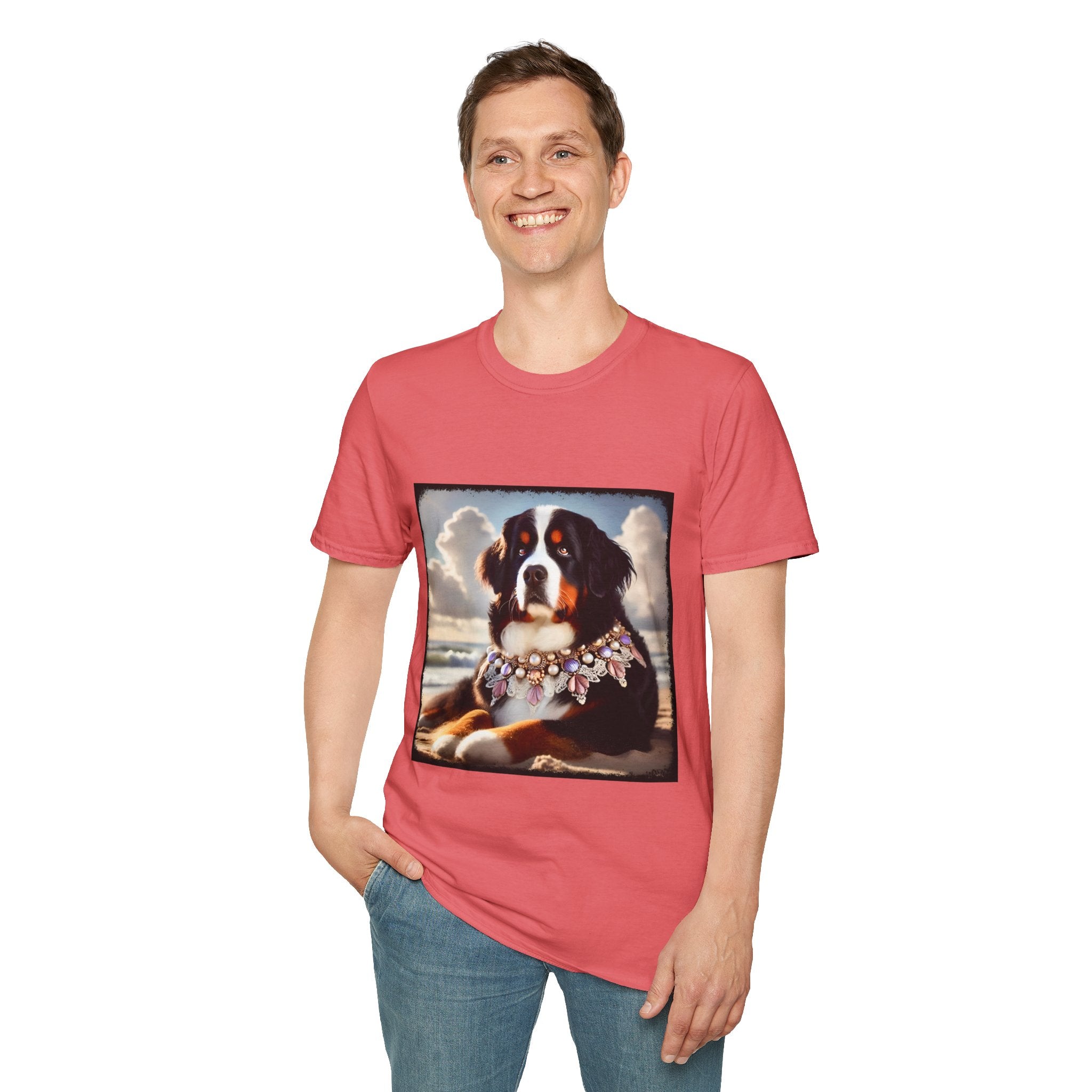 Bernese Mountain Dog Beach Belle | Unisex Dog T-Shirt