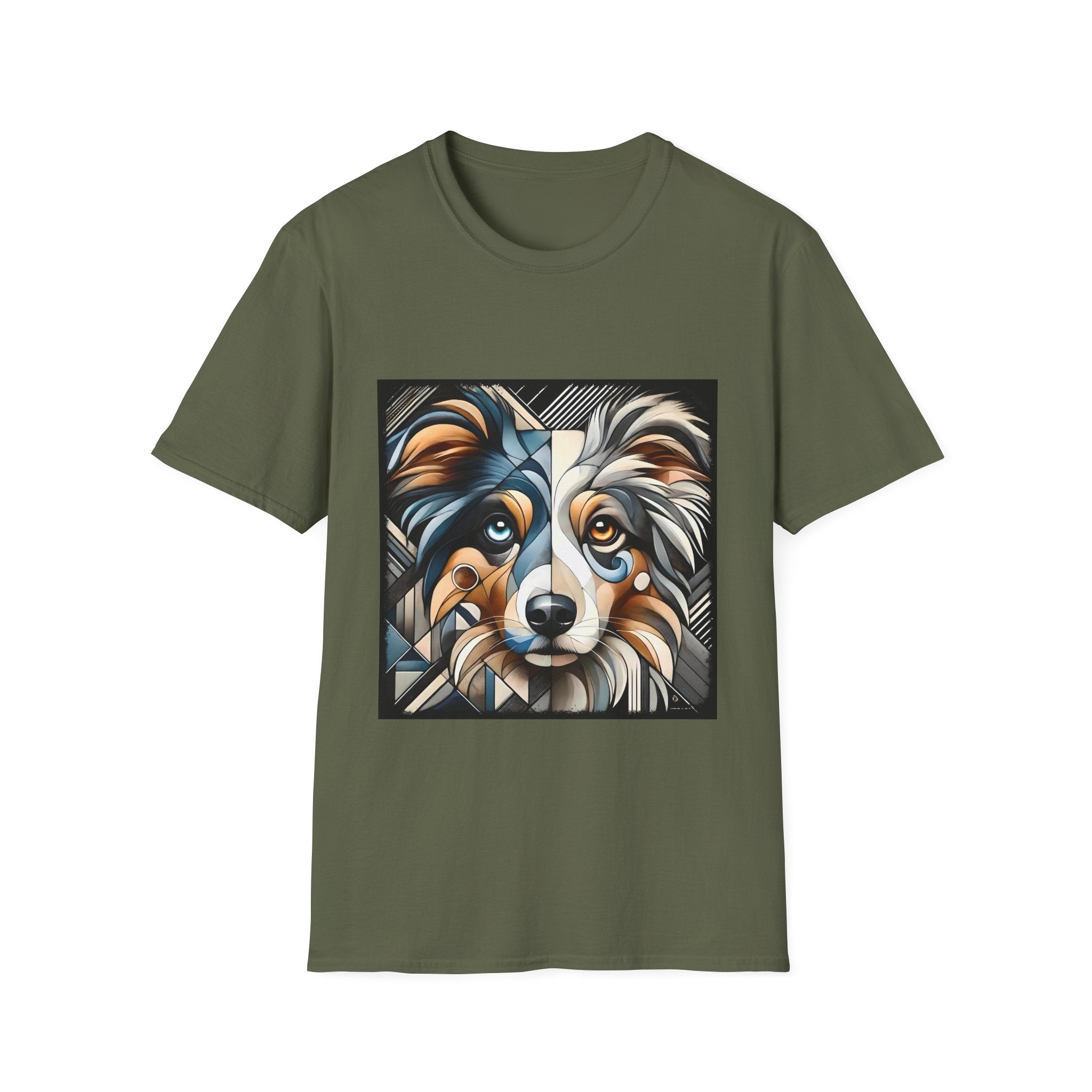 Miniature American Shepherd Merle Geometric | Unisex Dog T-Shirt