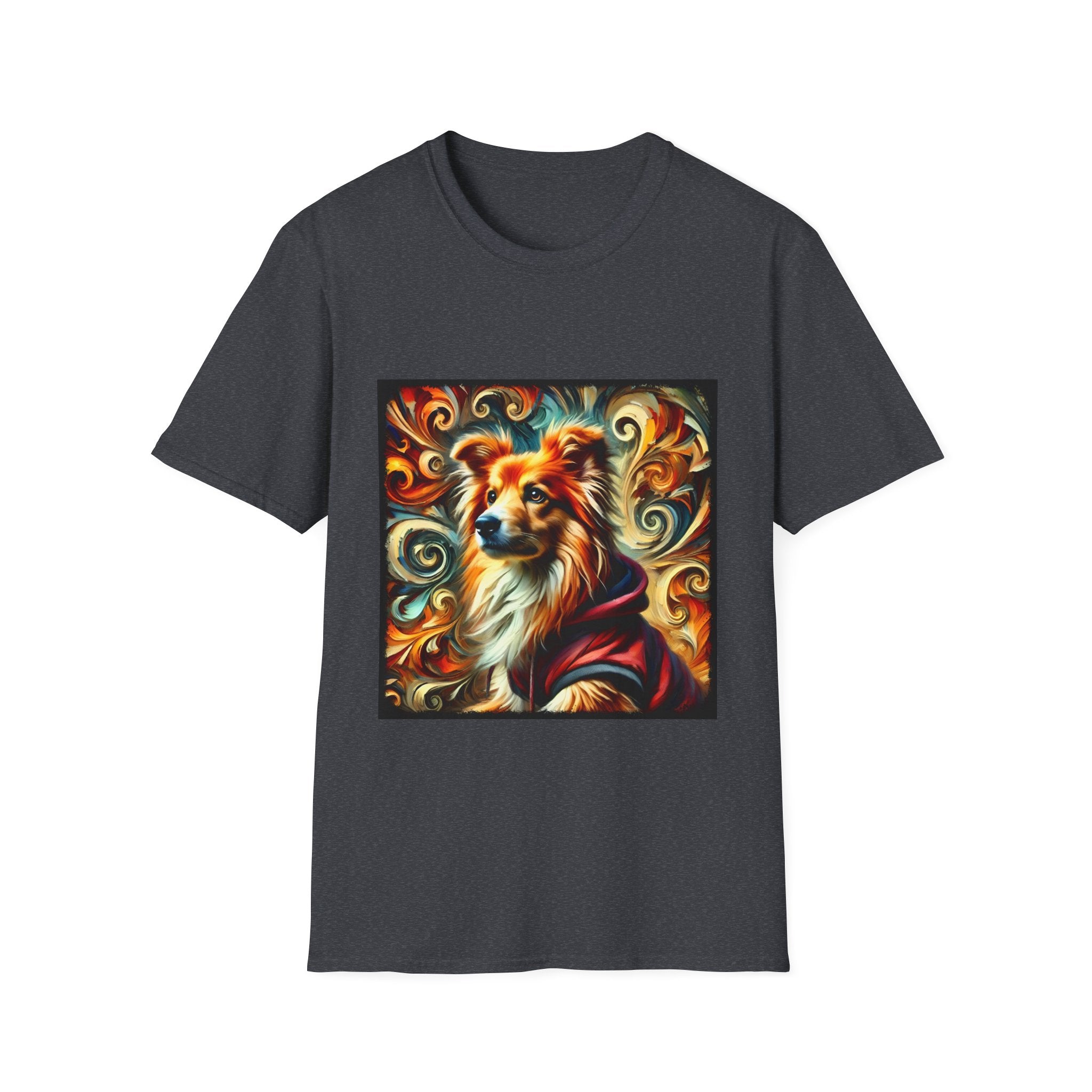 Mini American Shepherd portrait swirl tee cotton
