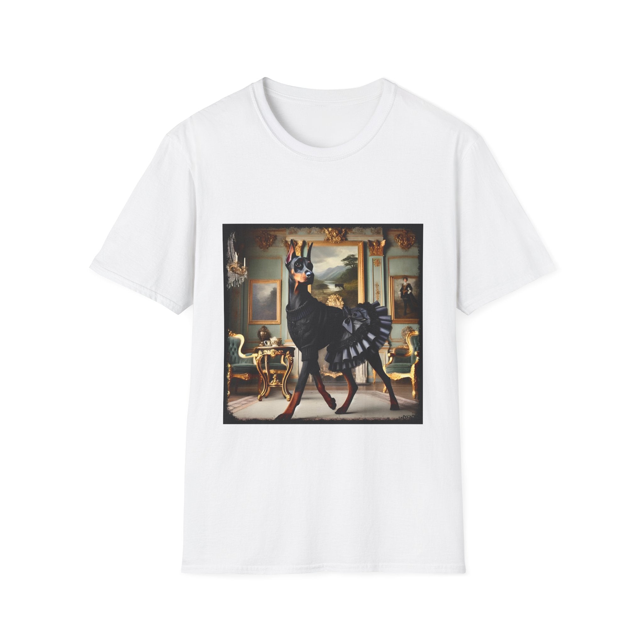 Doberman Pinscher Runway Rich | Unisex Dog T-Shirt