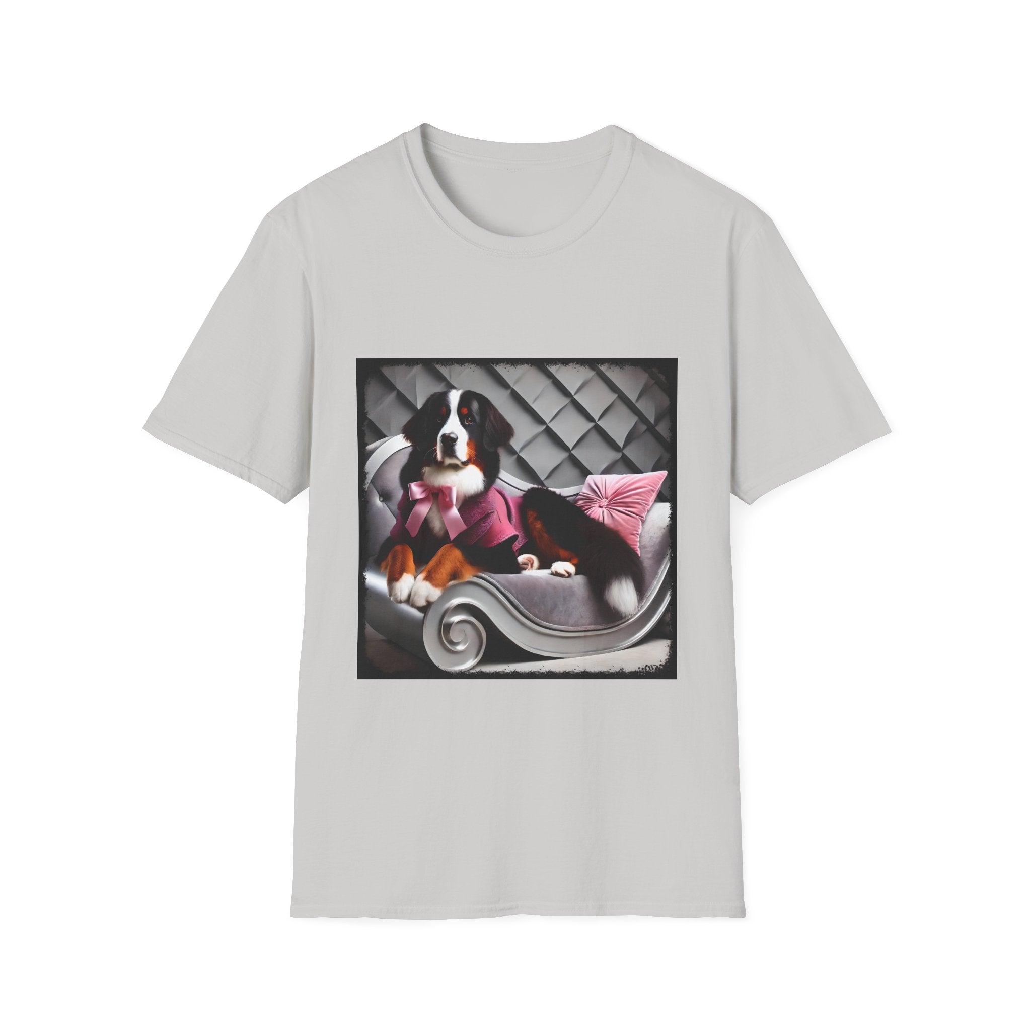 Bernese Mountain Dog Pink Chic | Unisex Dog T-Shirt