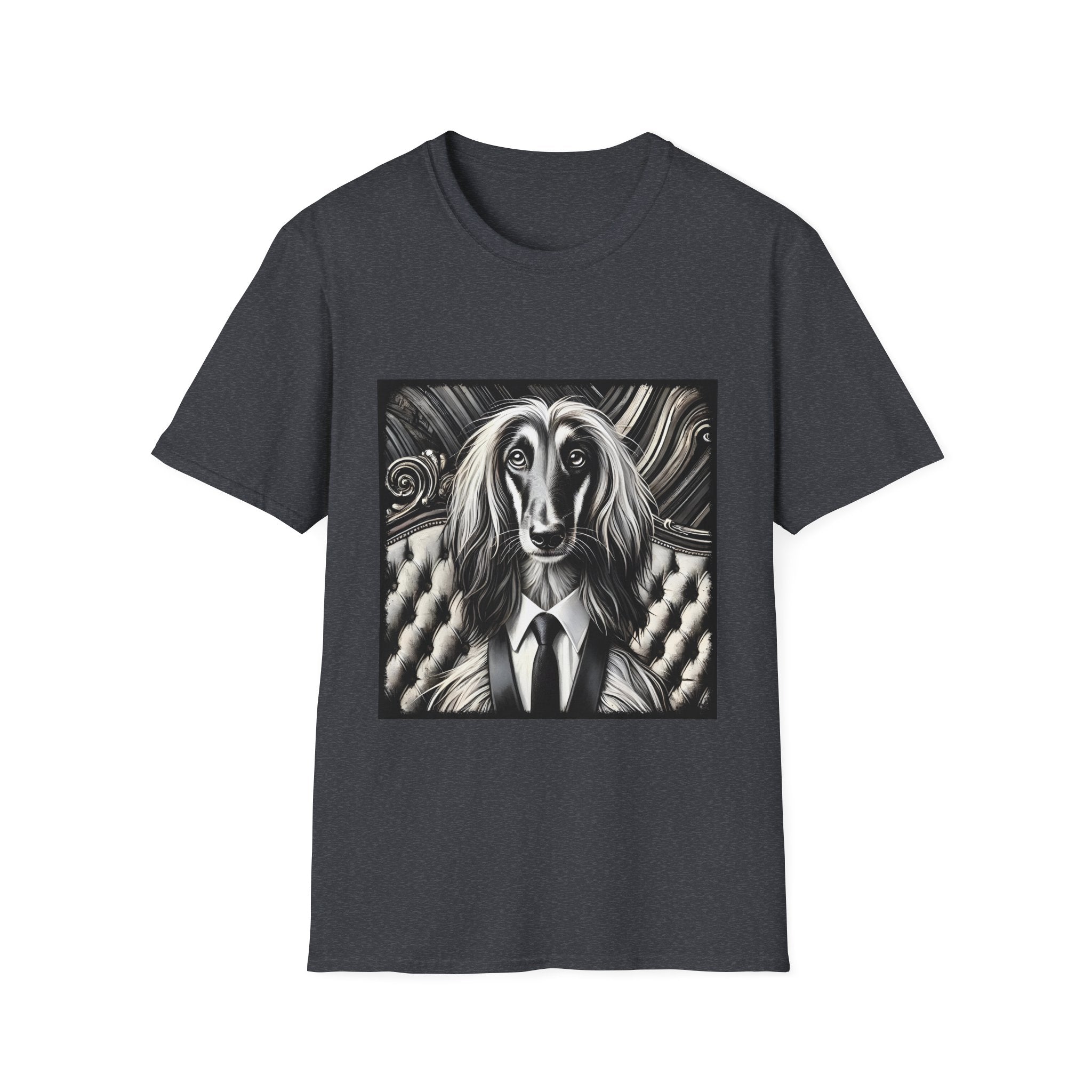 Afghan Hound B&W Bold Tie | Unisex Dog T-Shirt