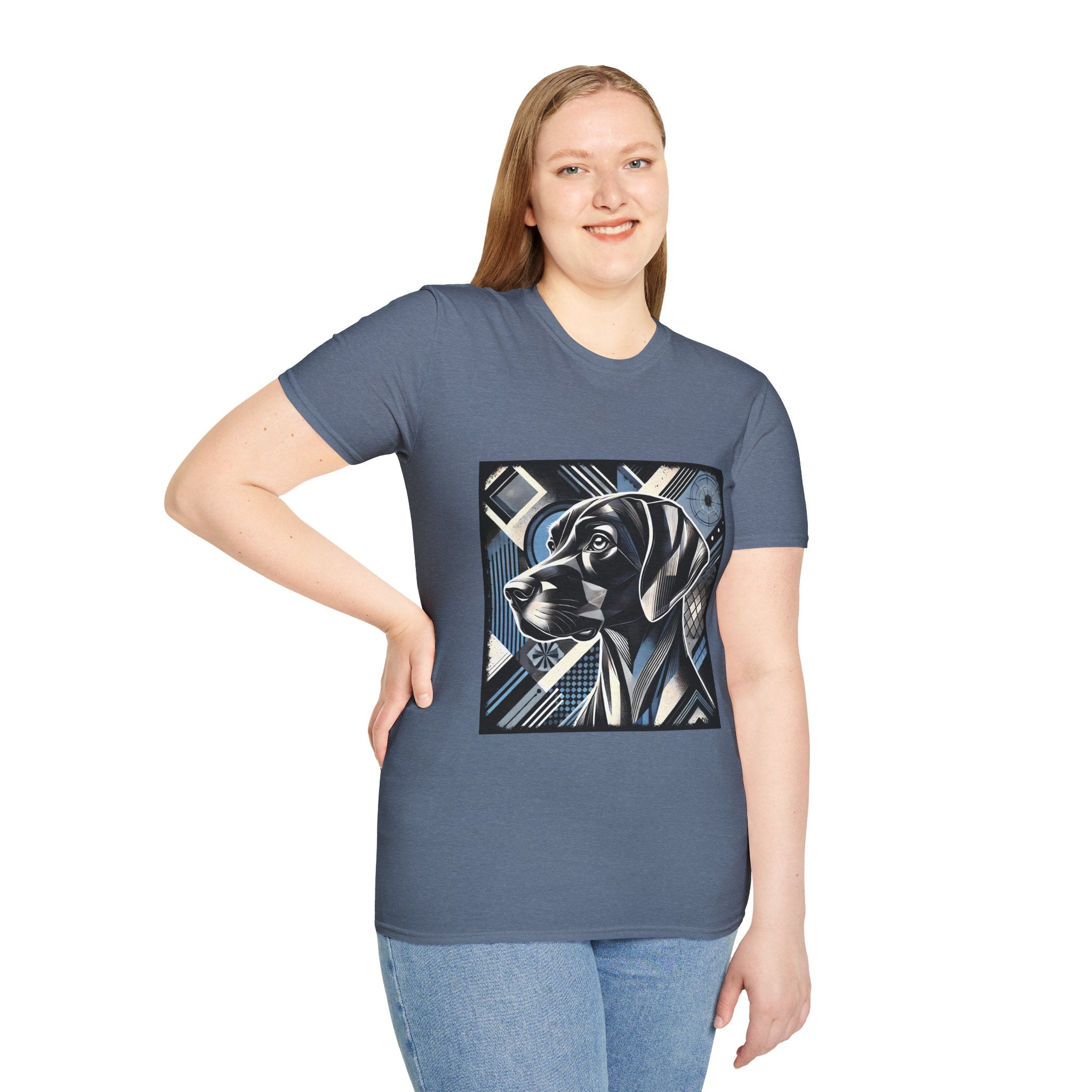 German Shorthaired Pointer Blue Geometric | Unisex Dog T-Shirt