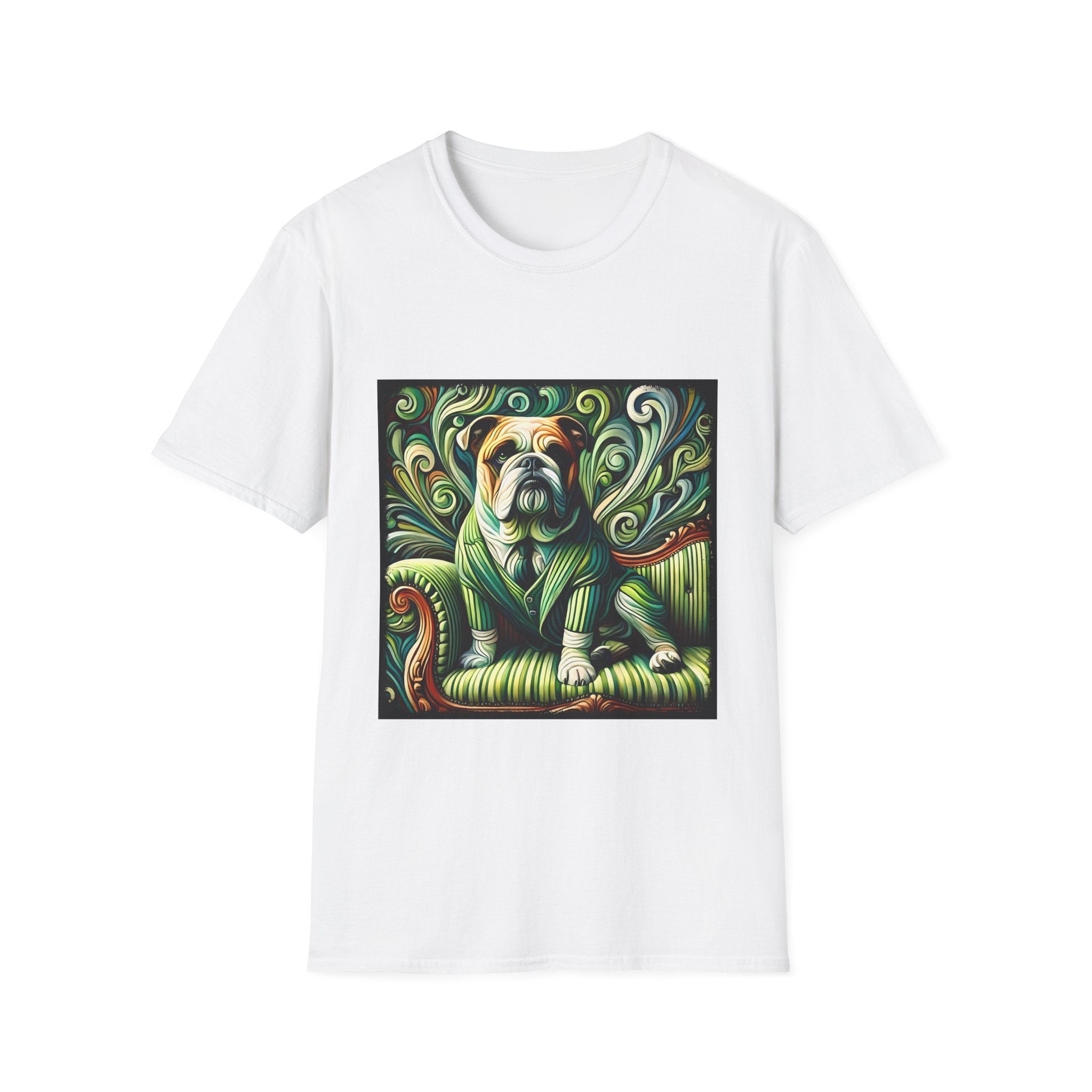 Bulldog Green Swirl | Unisex Dog T-Shirt