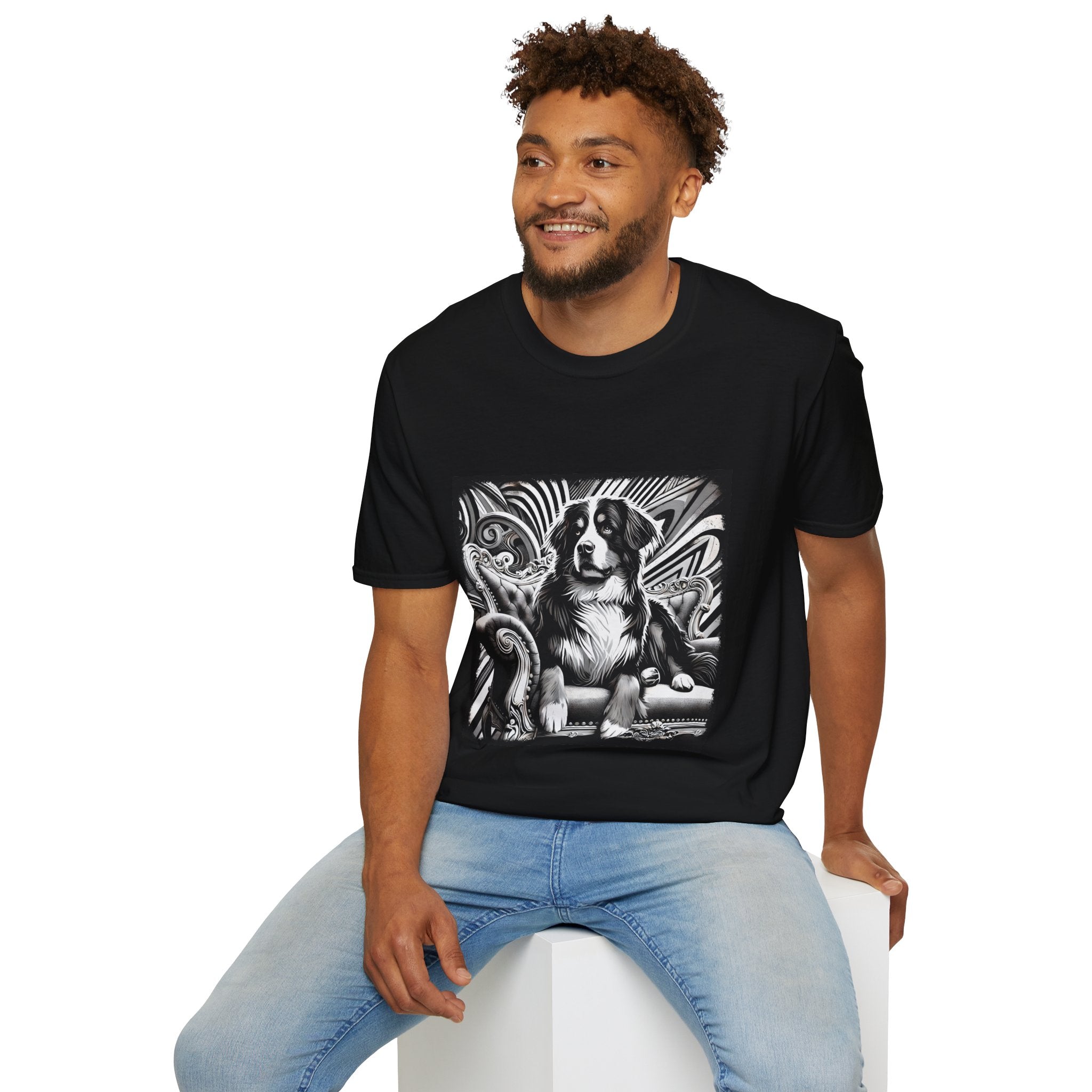 Bernese Mountain Dog B&W Bold | Unisex Dog T-Shirt