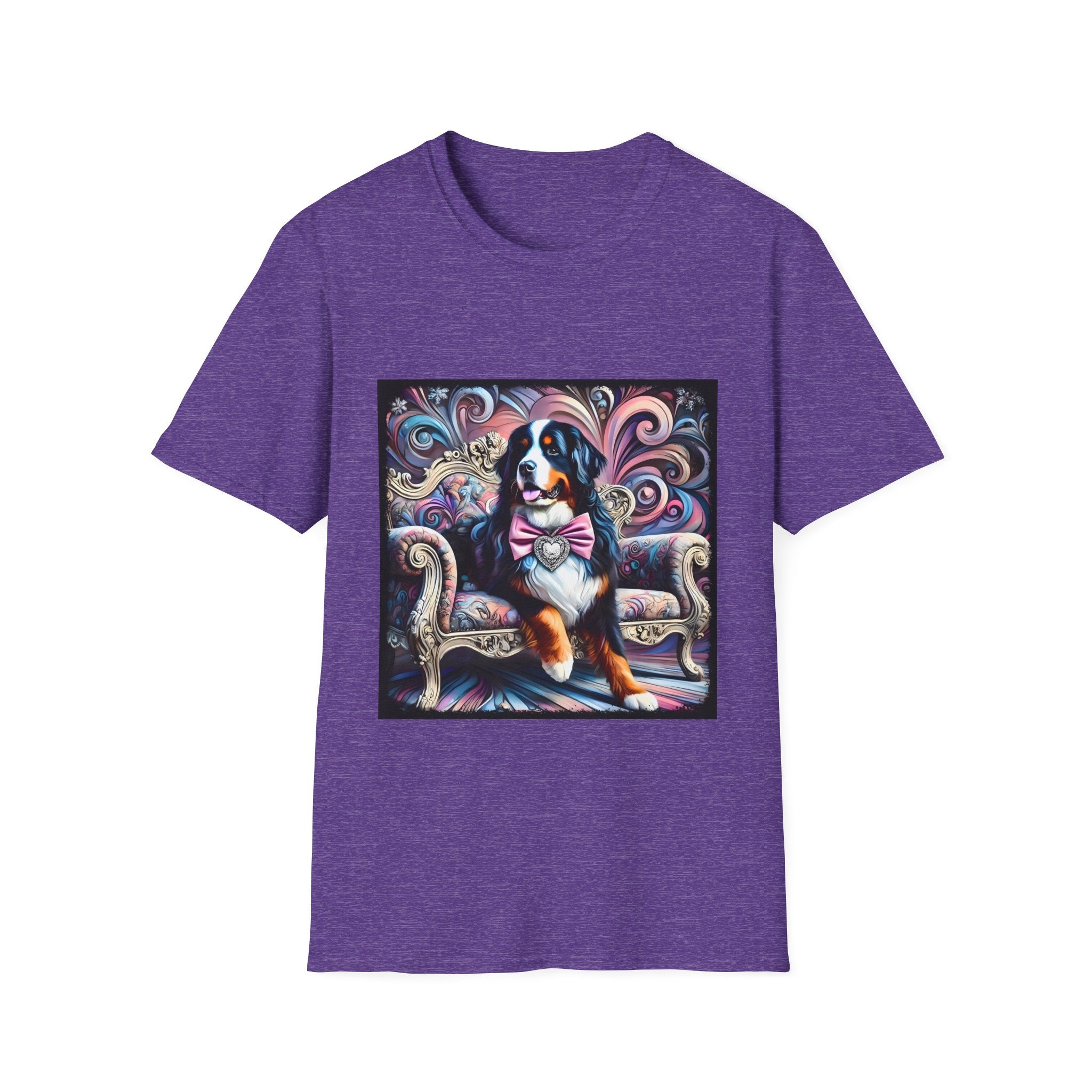 Bernese Mountain Dog Purple Diamond Vivid Swirl | Unisex Dog T-Shirt