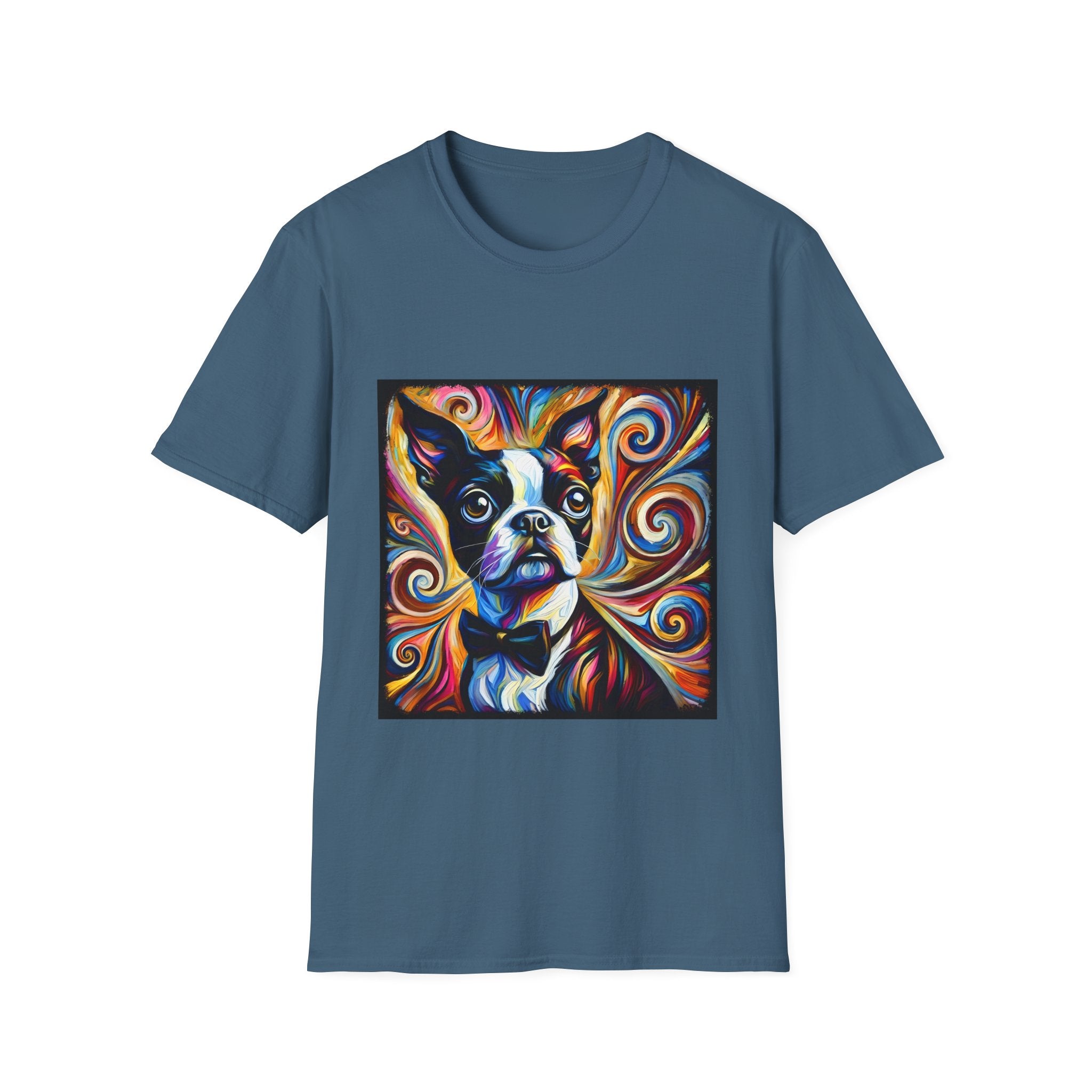 Boston Terrier Bowtie Swirl | Unisex Dog T-Shirt