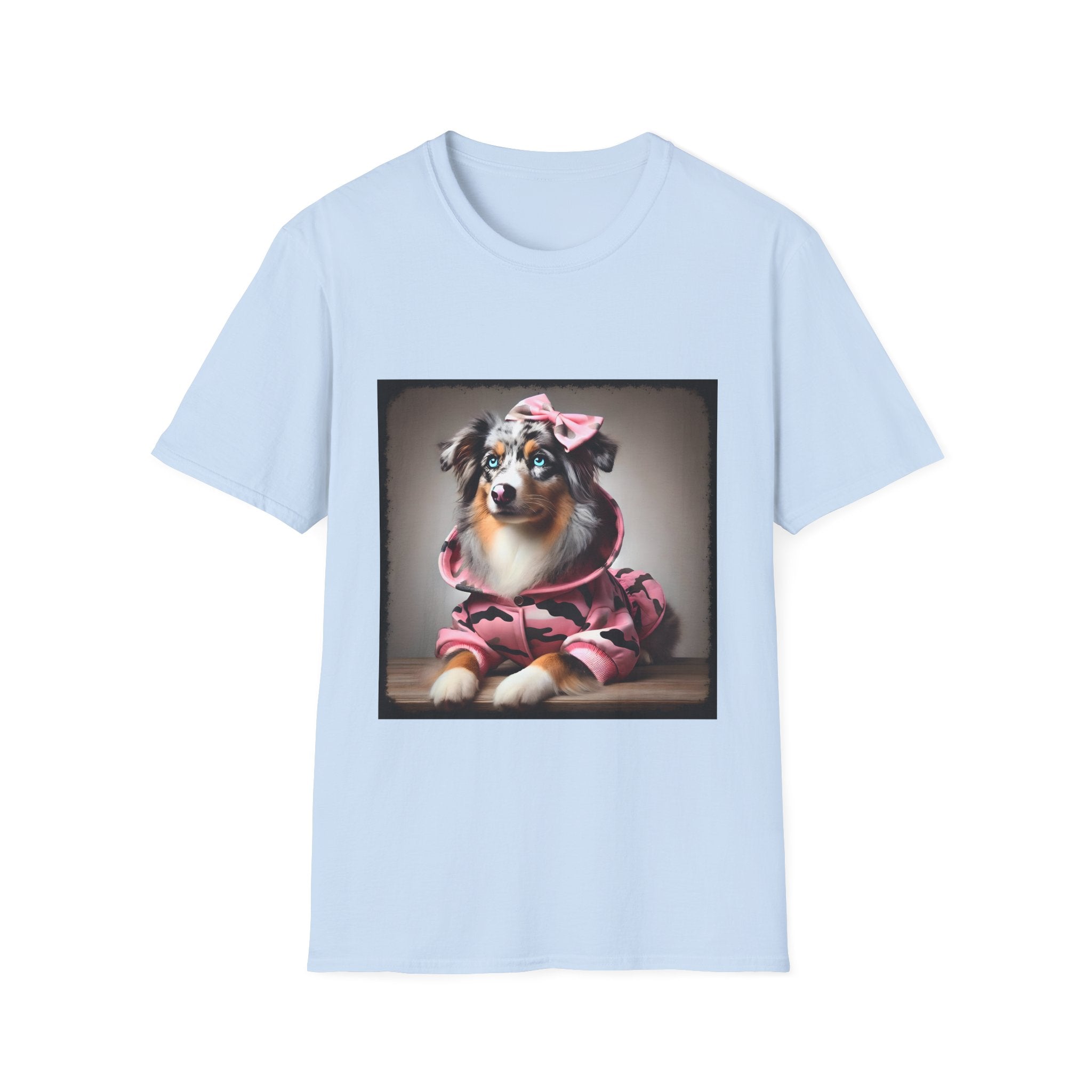 Miniature American Shepherd Pink Camo Cutie | Unisex Dog T-Shirt