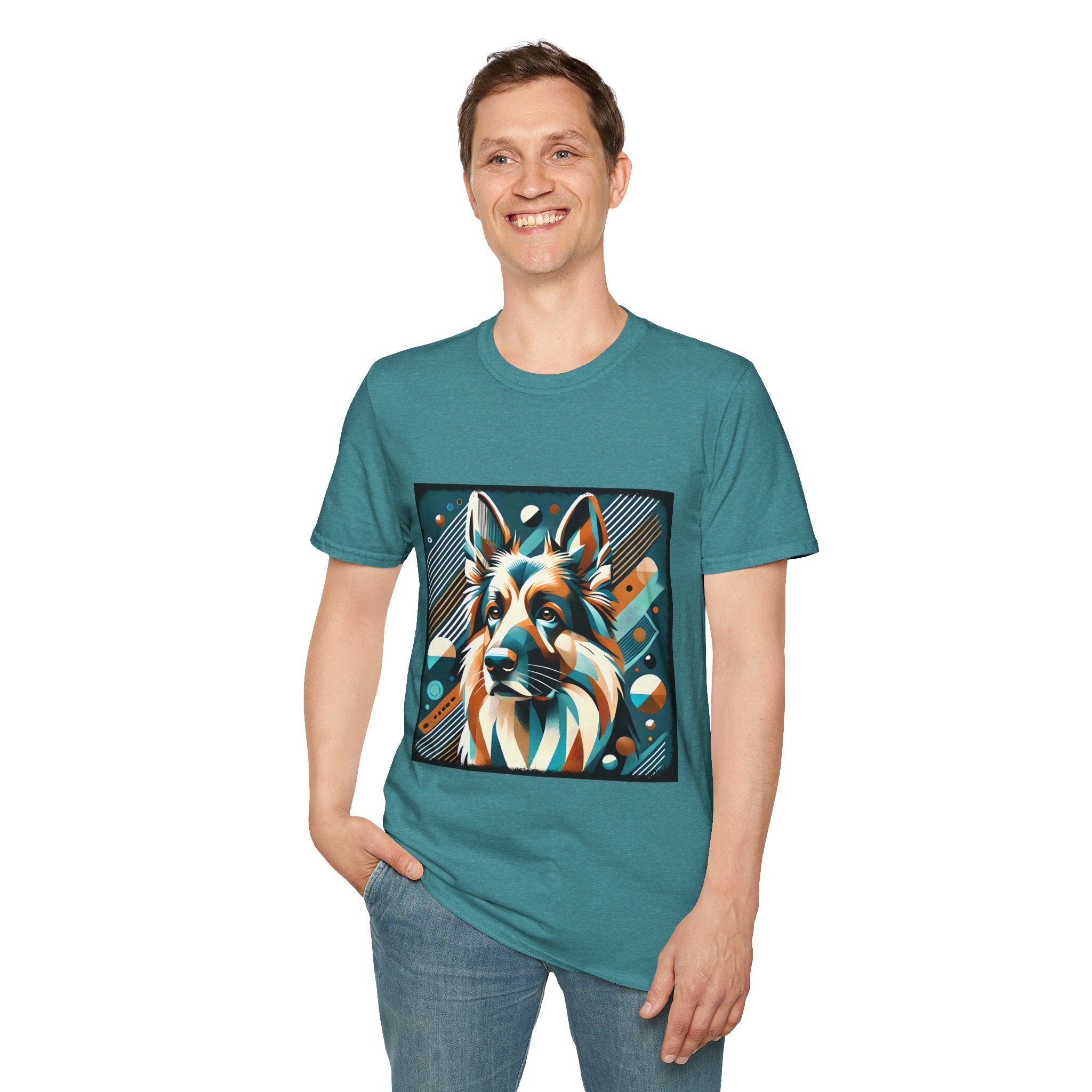 German Shepherd Vibrant Geometric | Unisex Dog T-Shirt