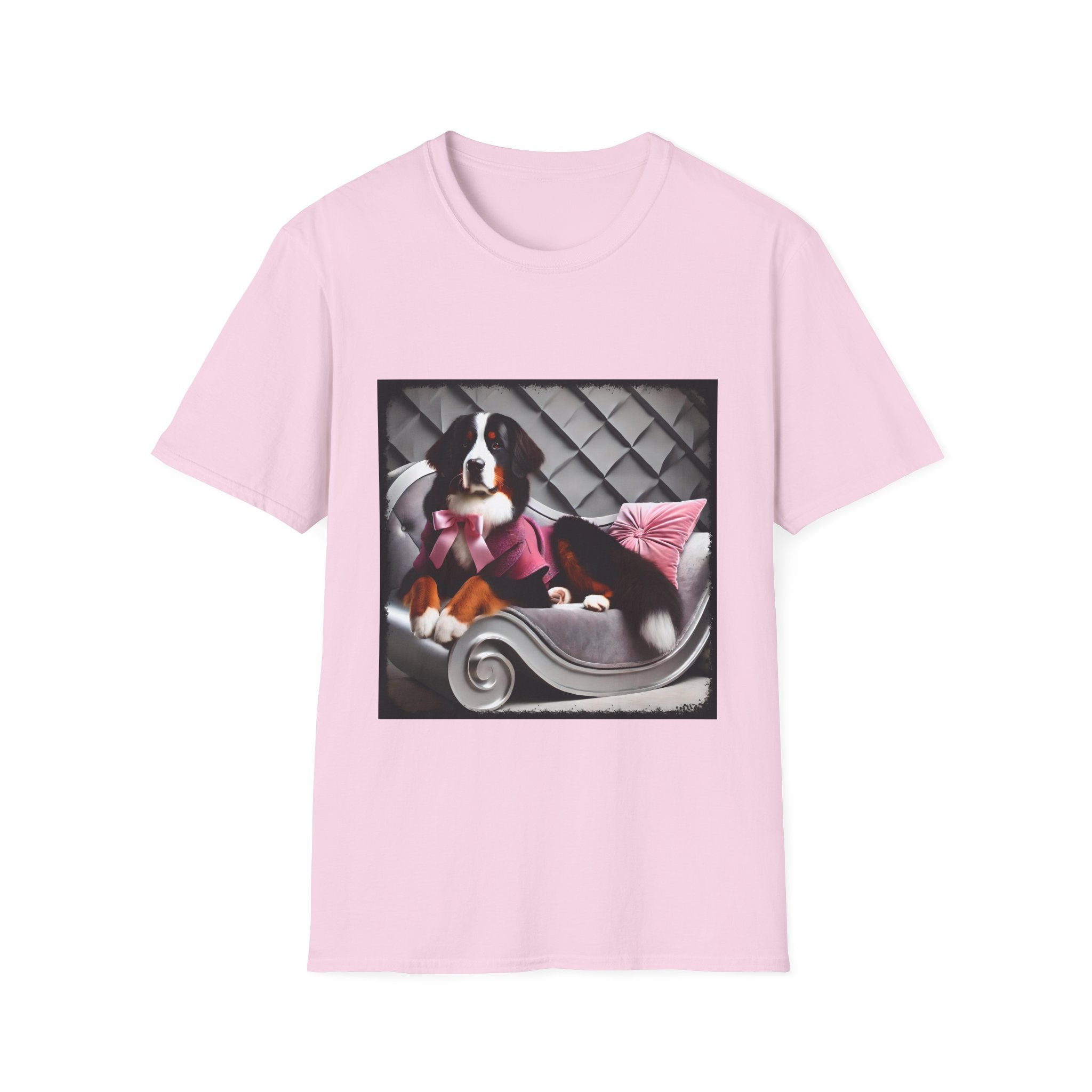 Bernese Mountain Dog Pink Chic | Unisex Dog T-Shirt