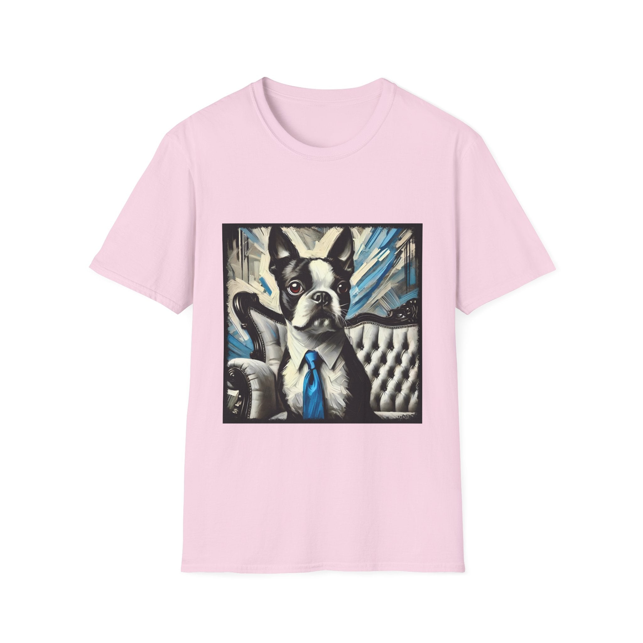 Boston Terrier black white cotton t‑shirt