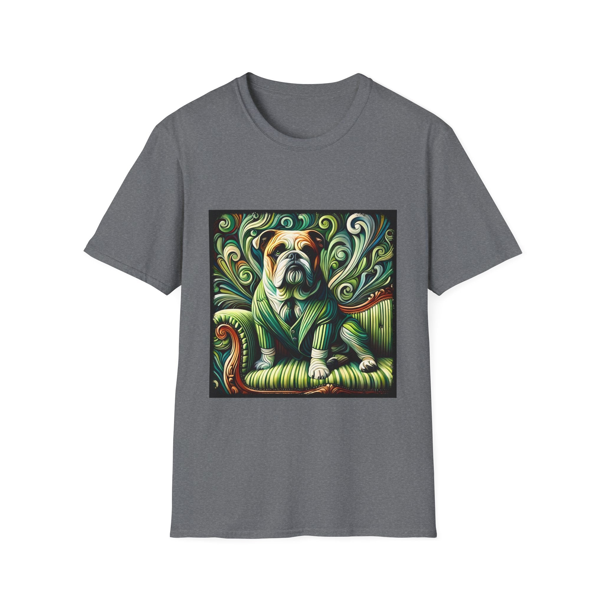 Bulldog Green Swirl | Unisex Dog T-Shirt