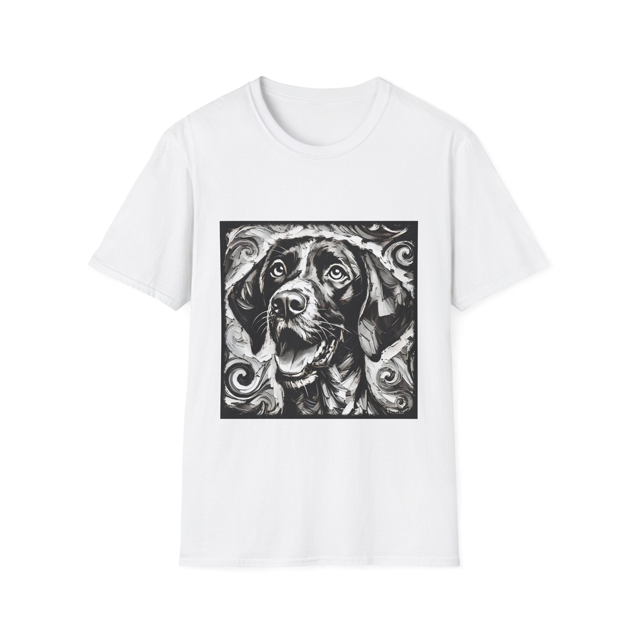 German Shorthaired Pointer B&W Happy Swirl | Unisex Dog T-Shirt