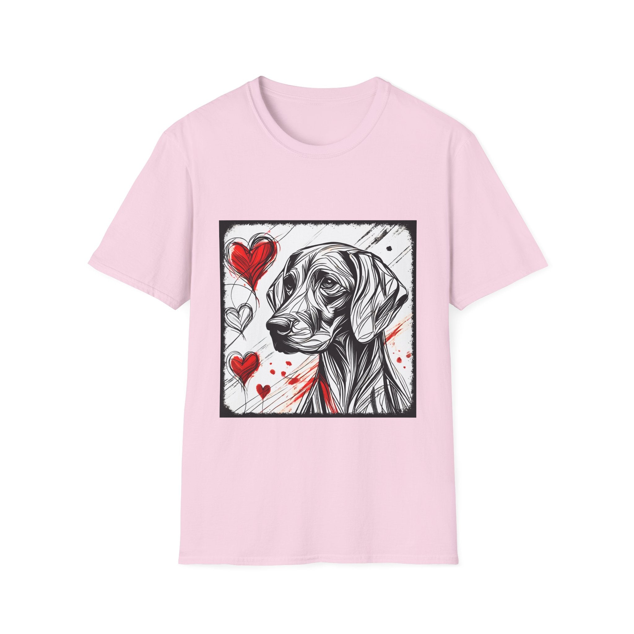Weimaraner Bold Heart Sketch | Unisex Dog T-Shirt