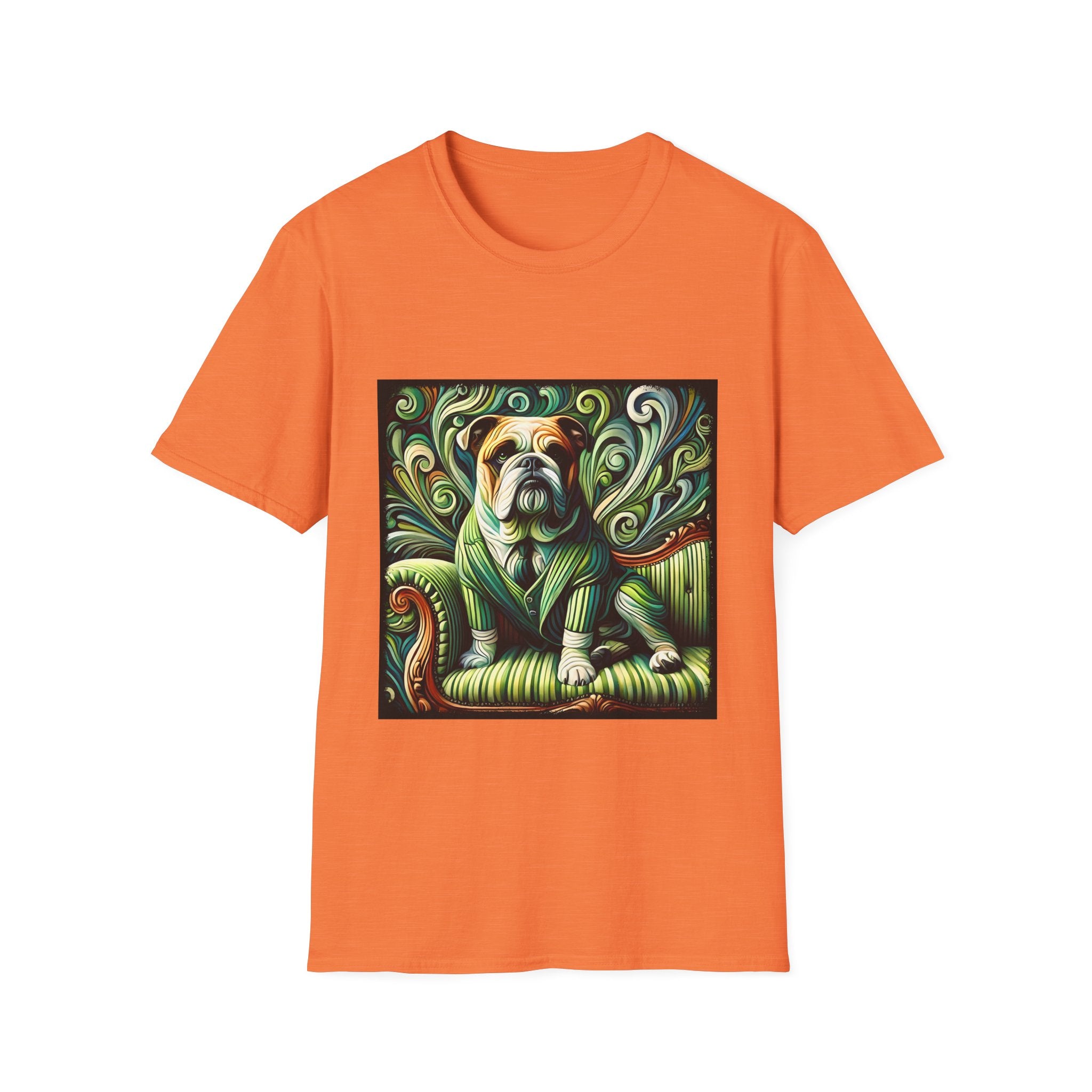 Bulldog Green Swirl | Unisex Dog T-Shirt