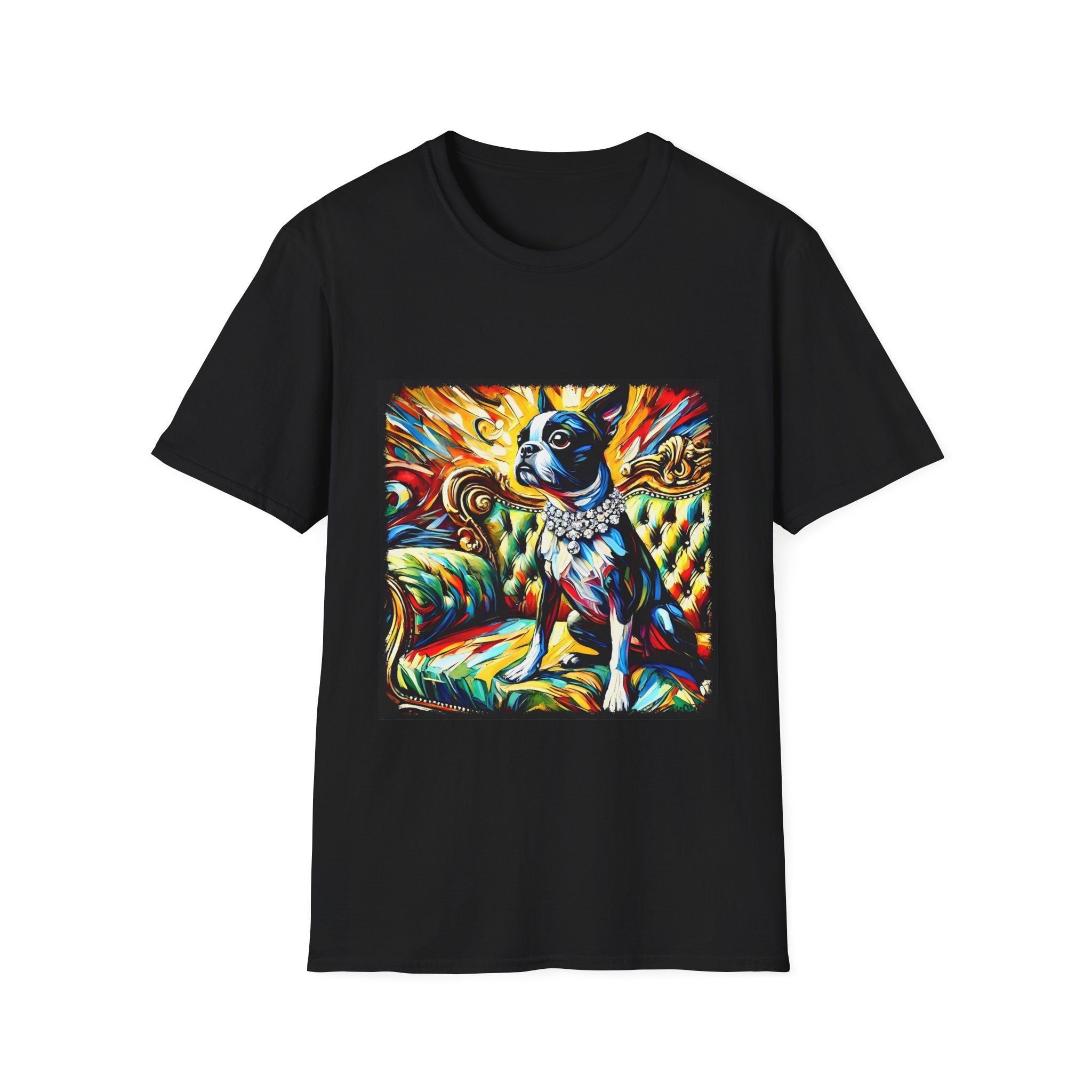 Boston Terrier Sunburst Swirl | Unisex Dog T-Shirt