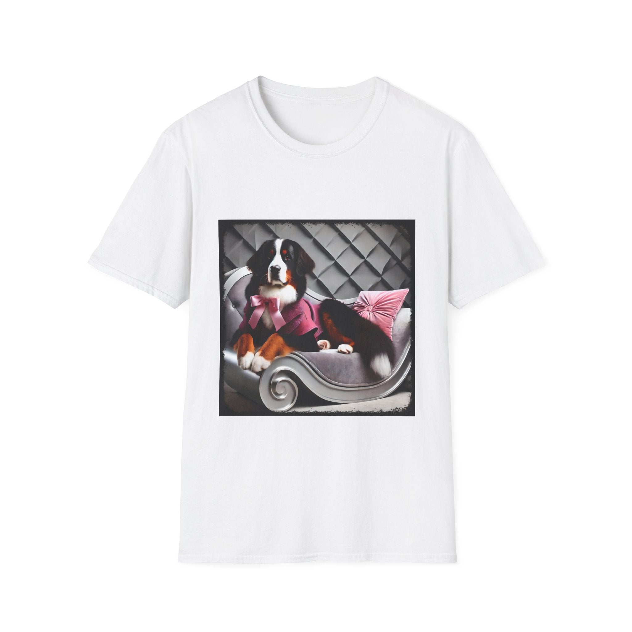 Bernese Mountain Dog Pink Chic | Unisex Dog T-Shirt