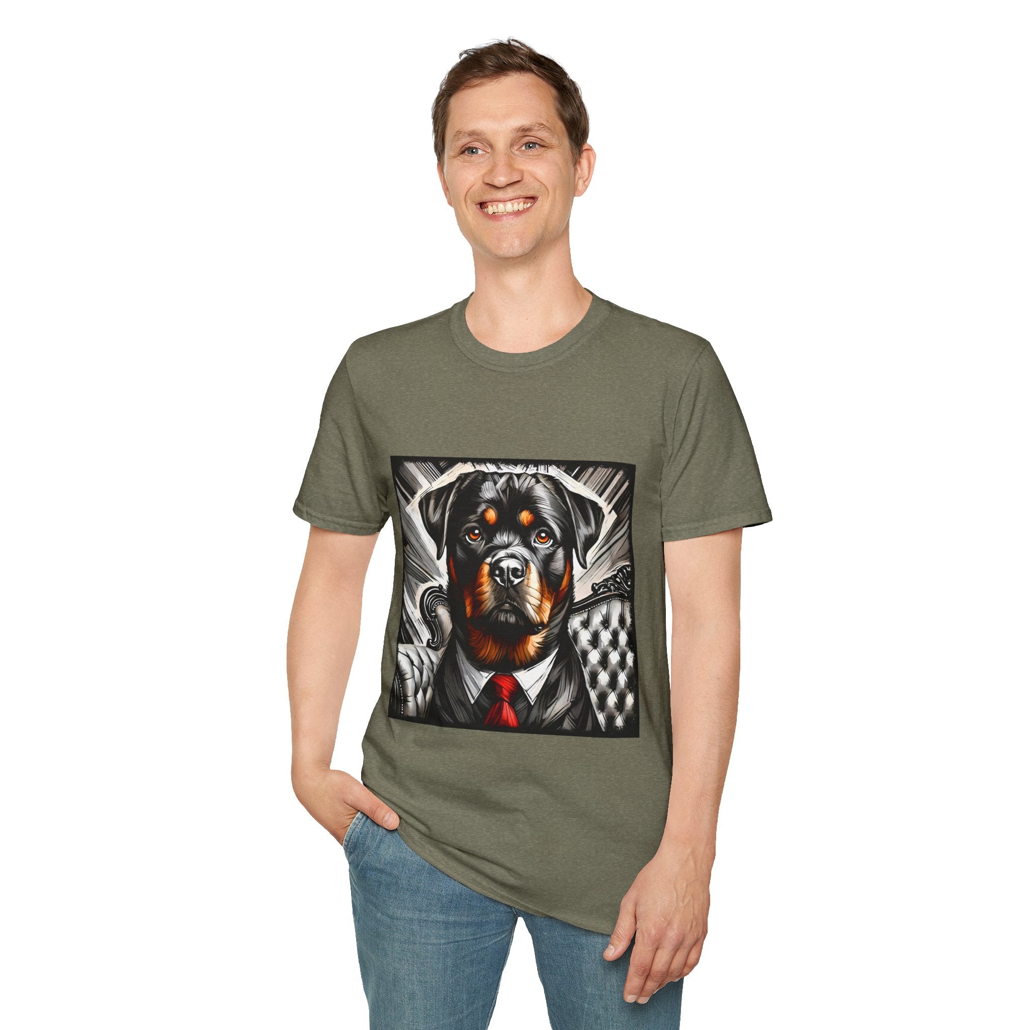 Rottweiler B&W Bold Eyes | Unisex Dog T-Shirt