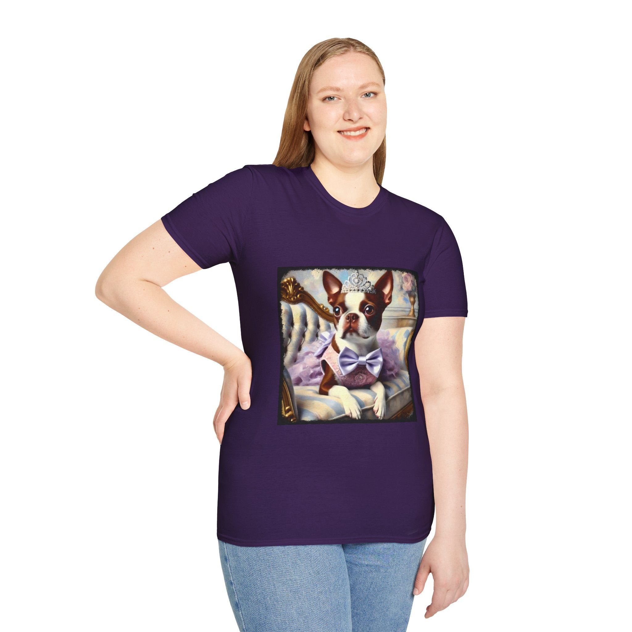 Boston Terrier Purple Princess Classic | Unisex Dog T-Shirt