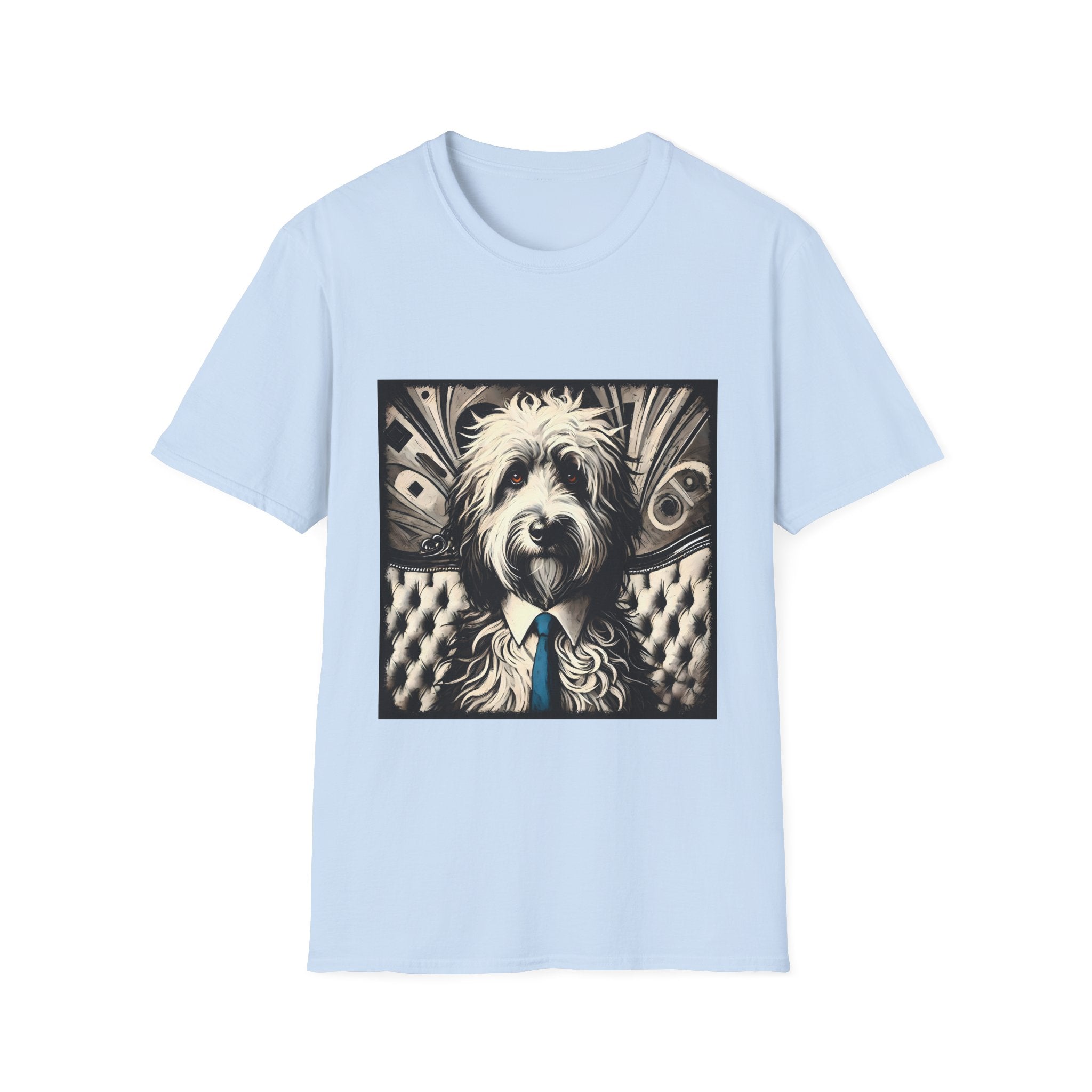 Sheepadoodle B&W Bold Eyes | Unisex Dog T-Shirt