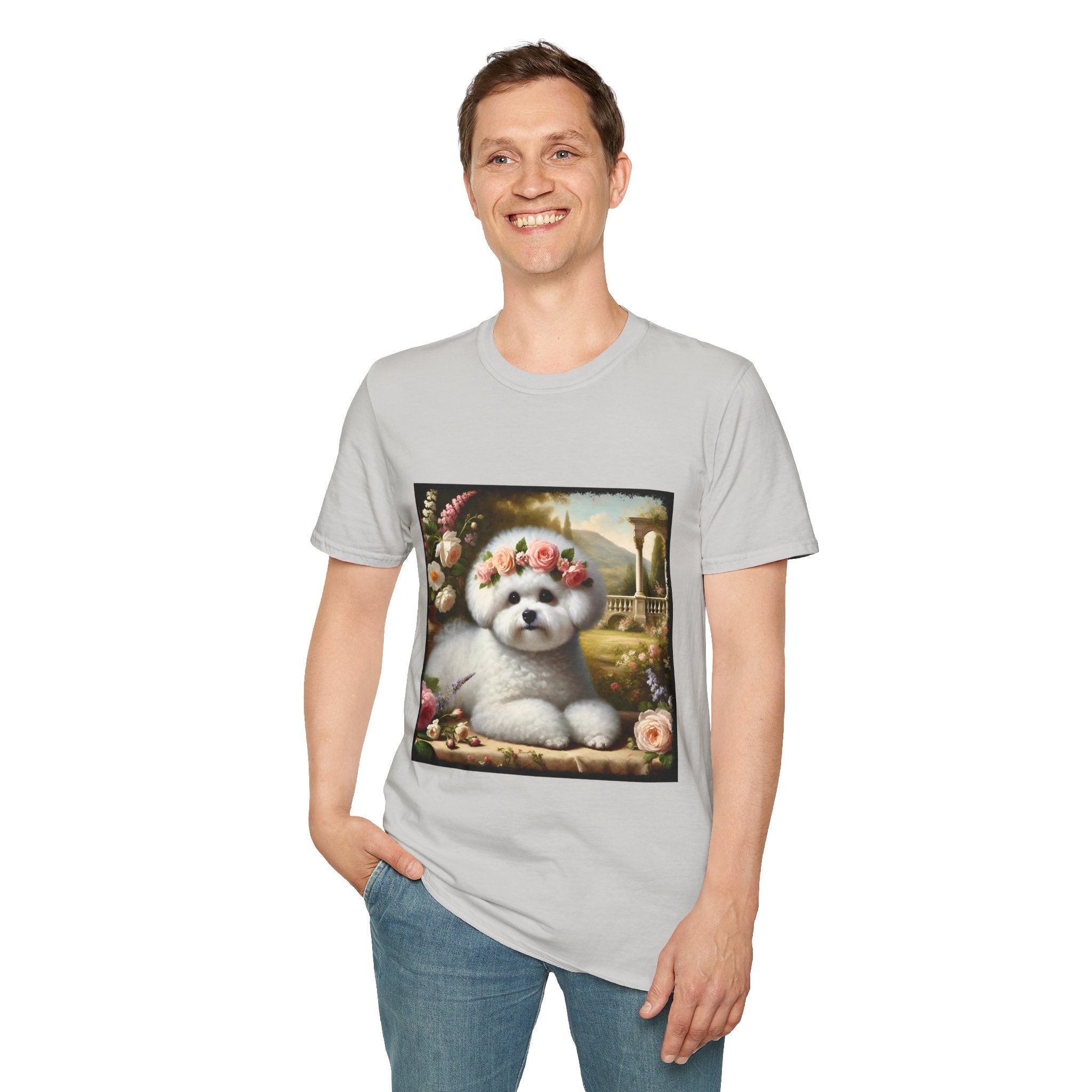 Bichon Frise Rose Pup | Unisex Dog T-Shirt