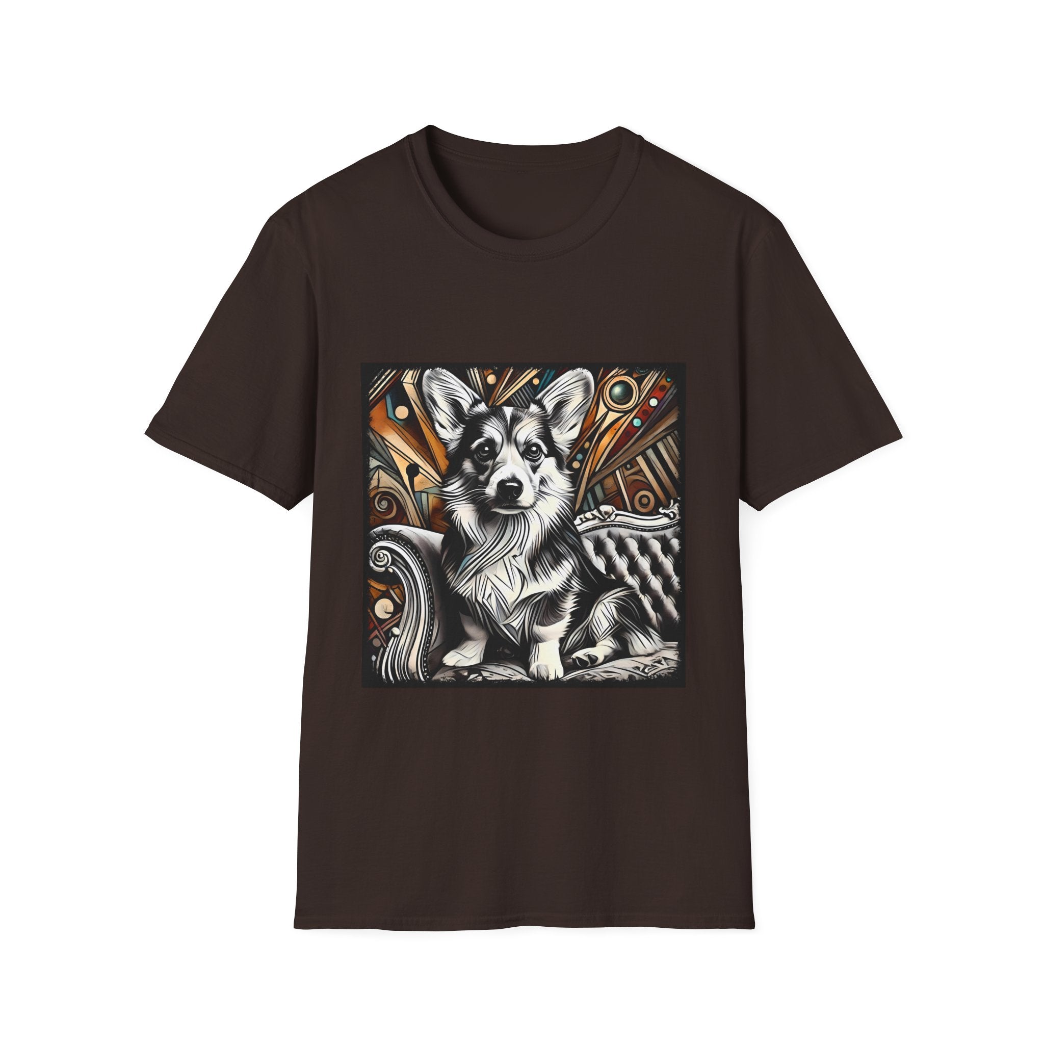 Pembroke Welsh Corgi B&W Warm Bold  | Unisex Dog T-Shirt