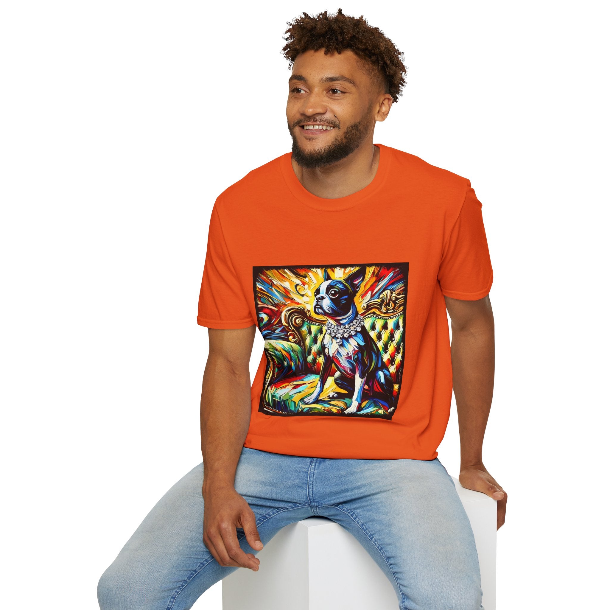 Boston Terrier Sunburst Swirl | Unisex Dog T-Shirt