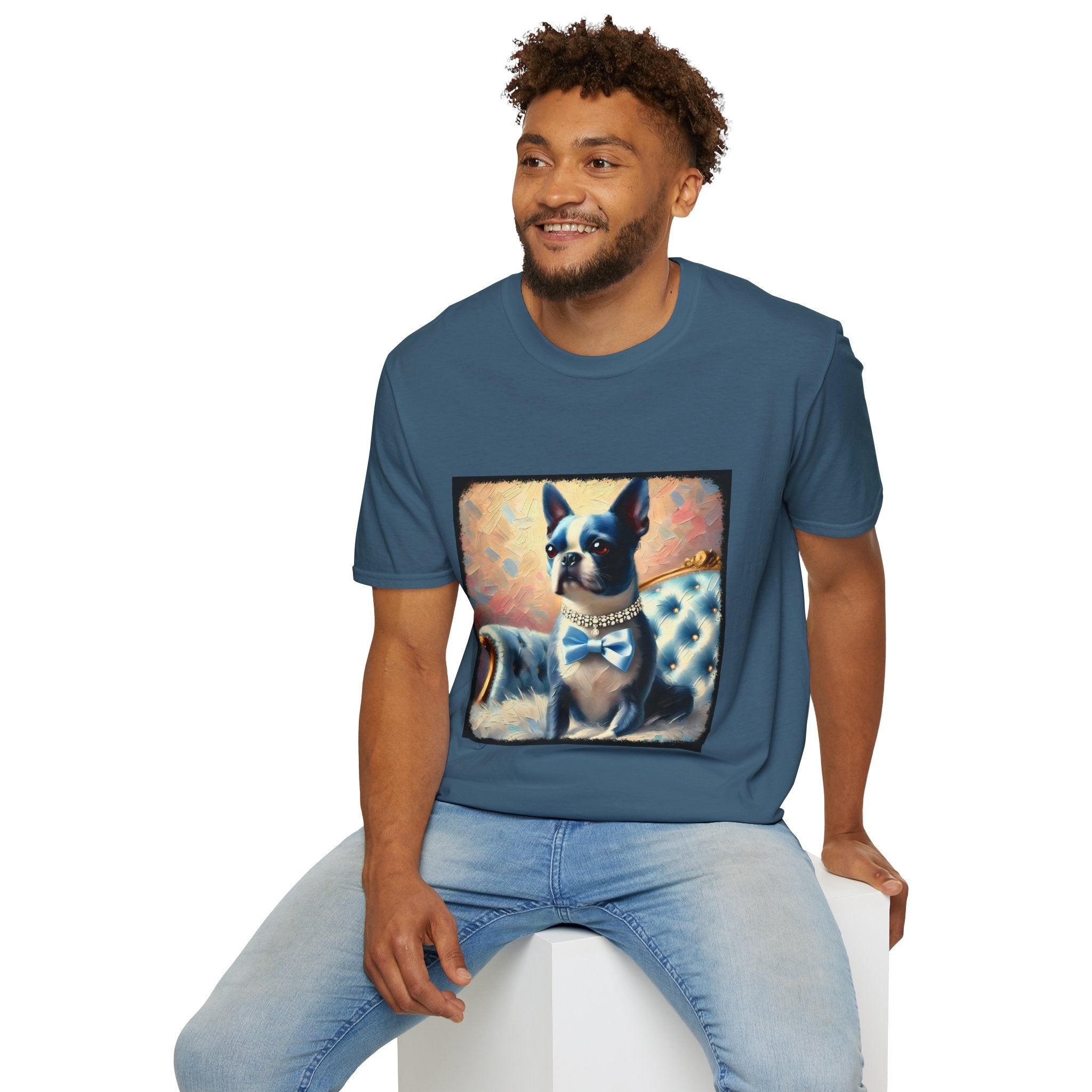 Boston Terrier Blue Classic | Unisex Dog T-Shirt
