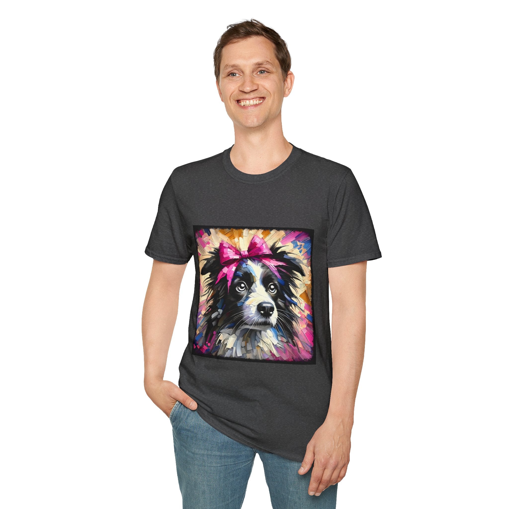 Border Collie Pink Bow Classic | Unisex Dog T-Shirt