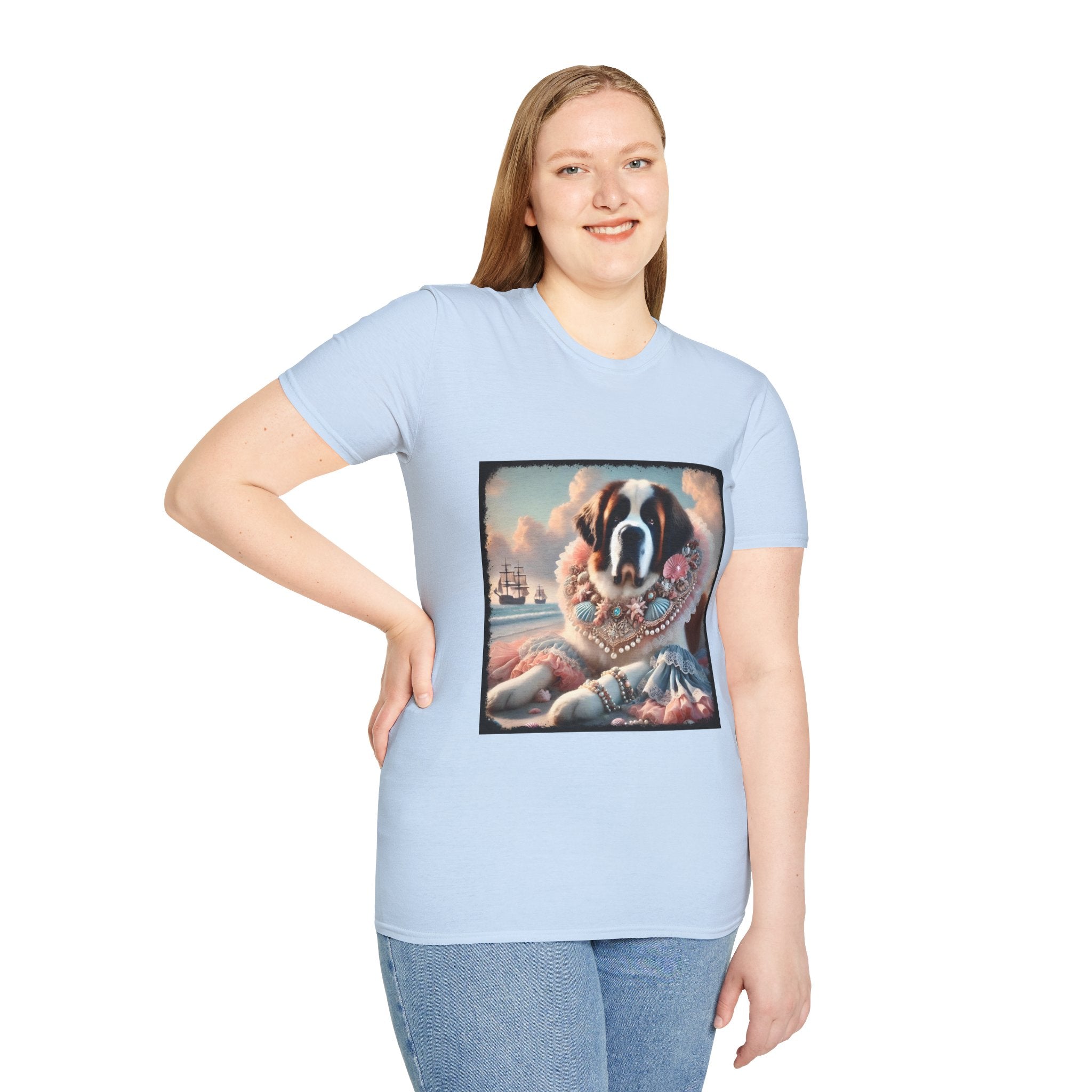 Saint Bernard Beach Beauty | Unisex Dog T-Shirt