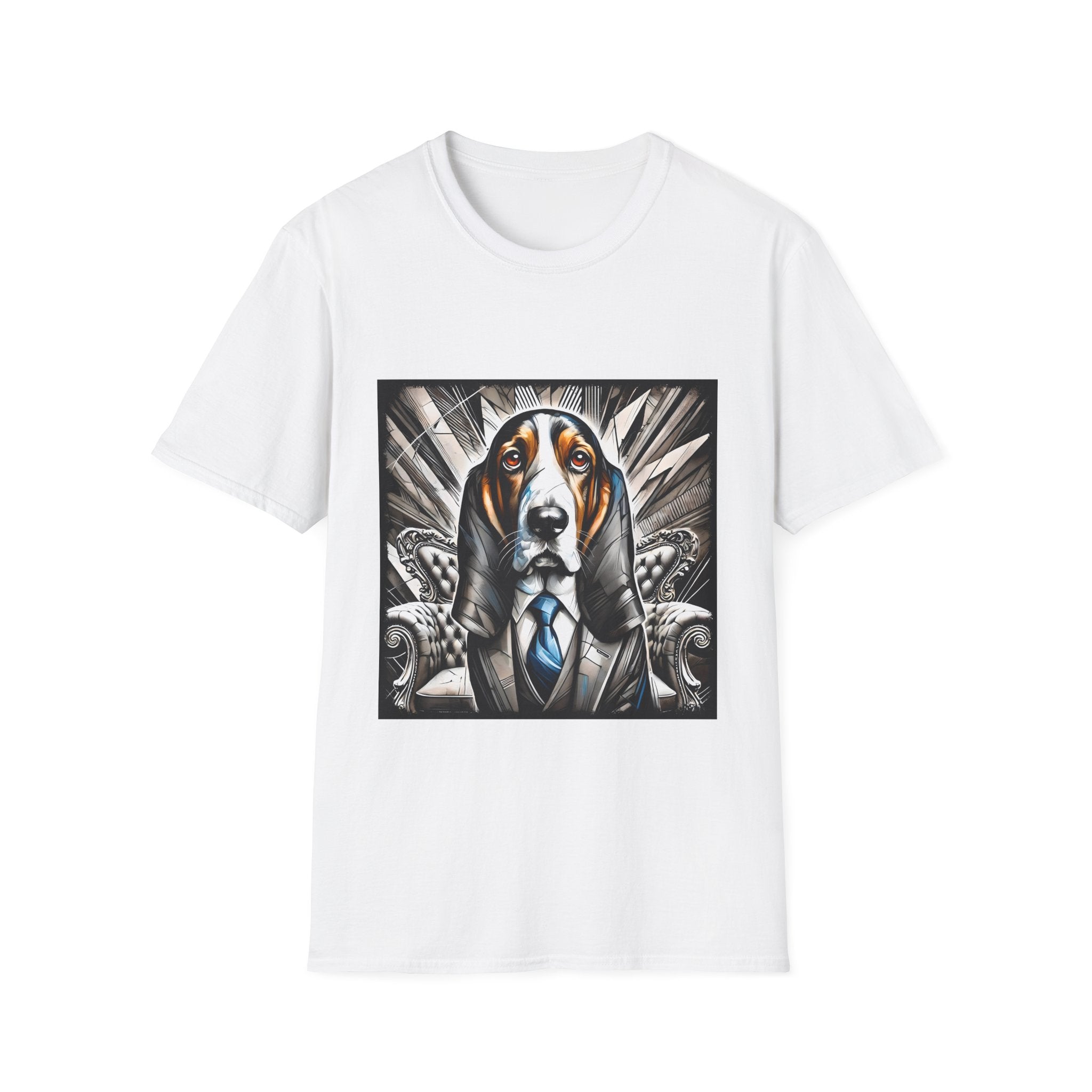 Basset Hound B&W Bold Eyes | Unisex Dog T-Shirt