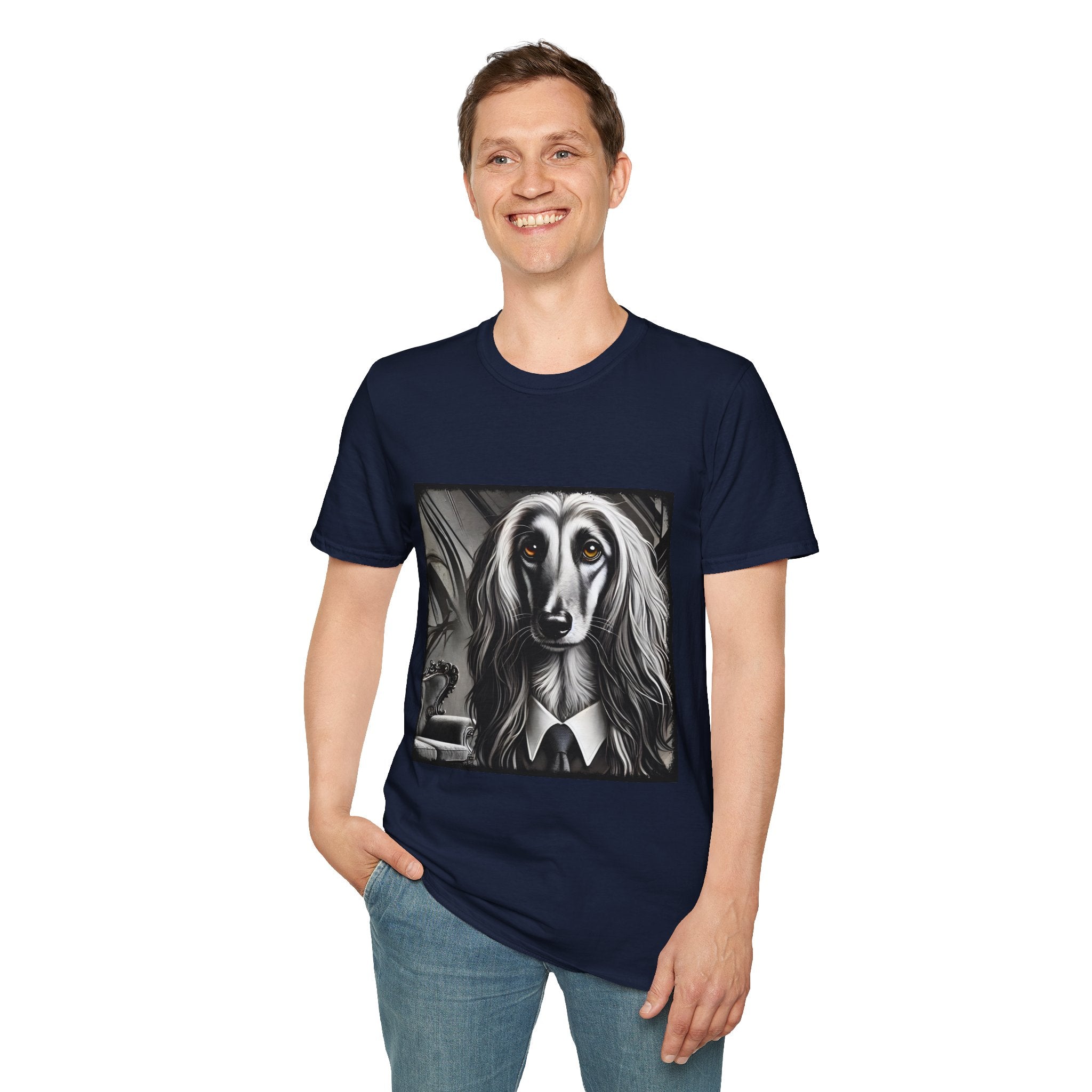 Afghan Hound B&W Bold Eyes | Unisex Dog T-Shirt