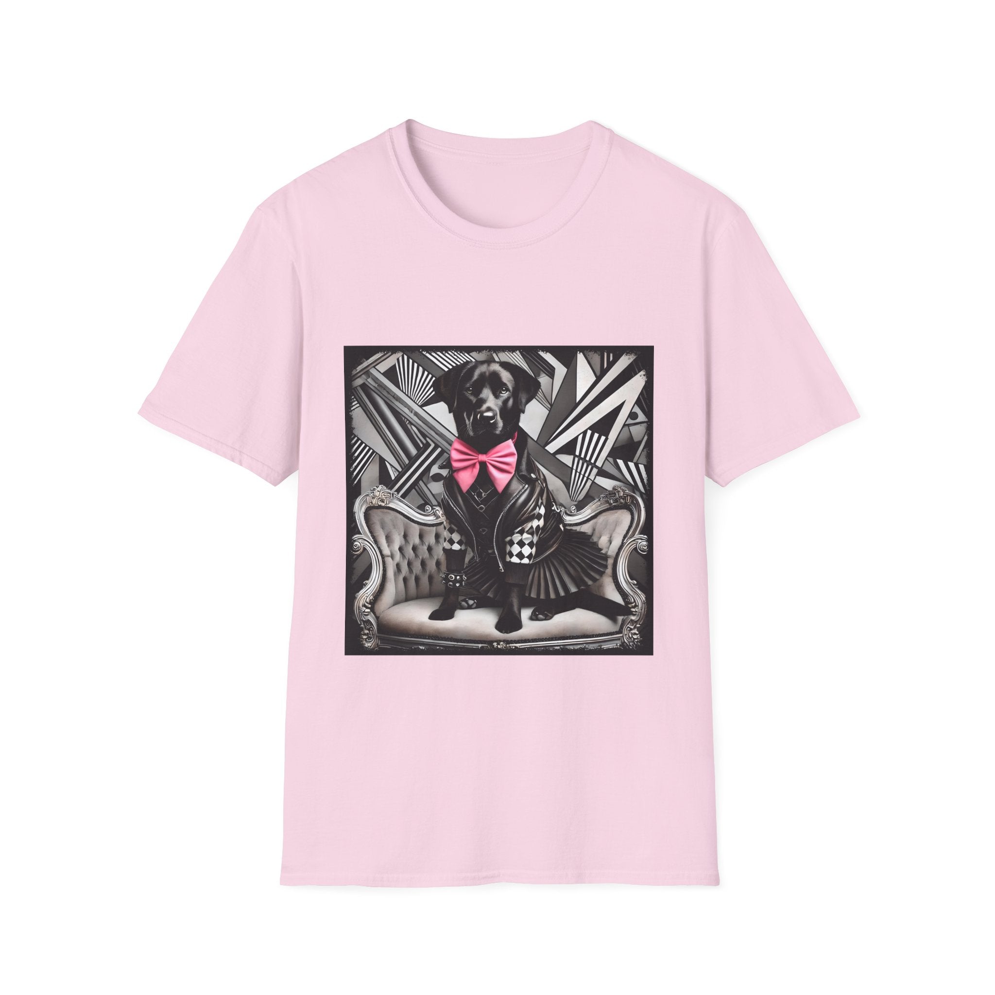 Labrador Retriever B&W Pink Bow Bold | Unisex Dog T-Shirt