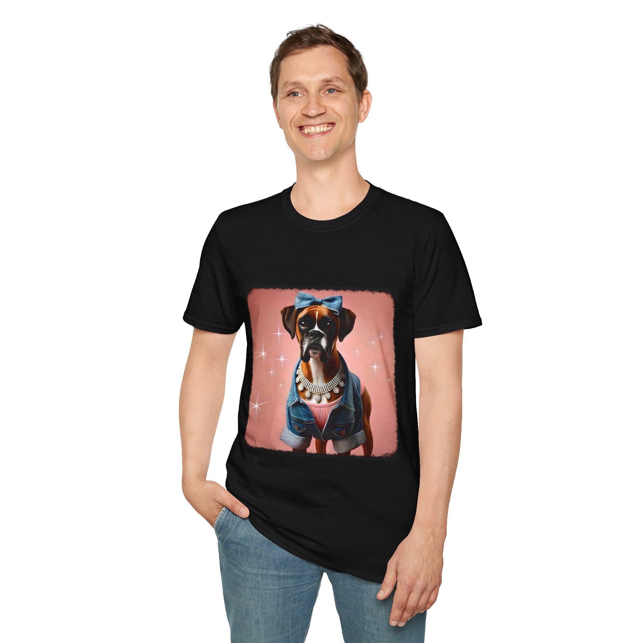 Boxer Denim Darling | Unisex Dog T-Shirt